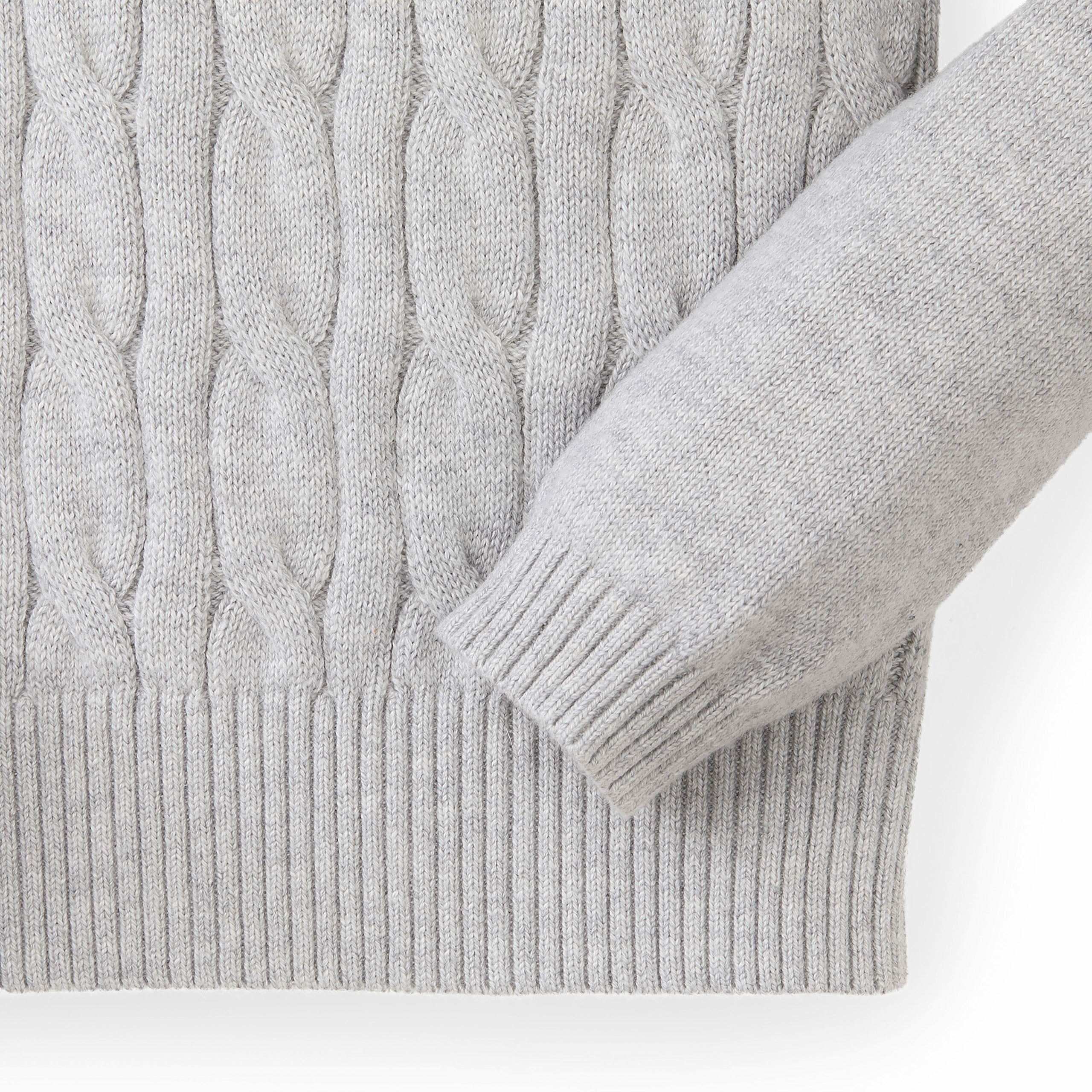 Cable Front Sweater (Gray Heather)