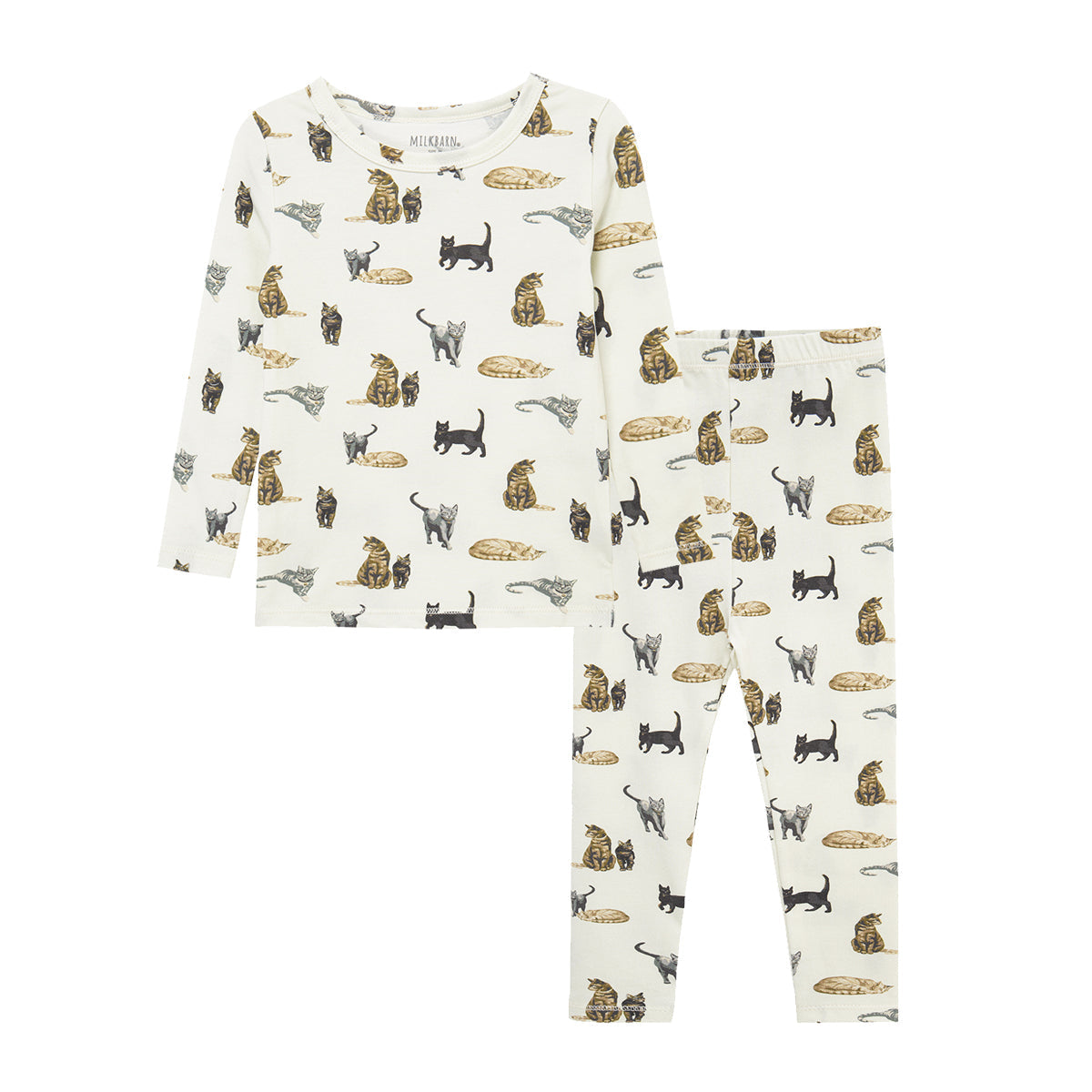 Cat Cotton Stretch Long Sleeve Two Piece Pajama Set
