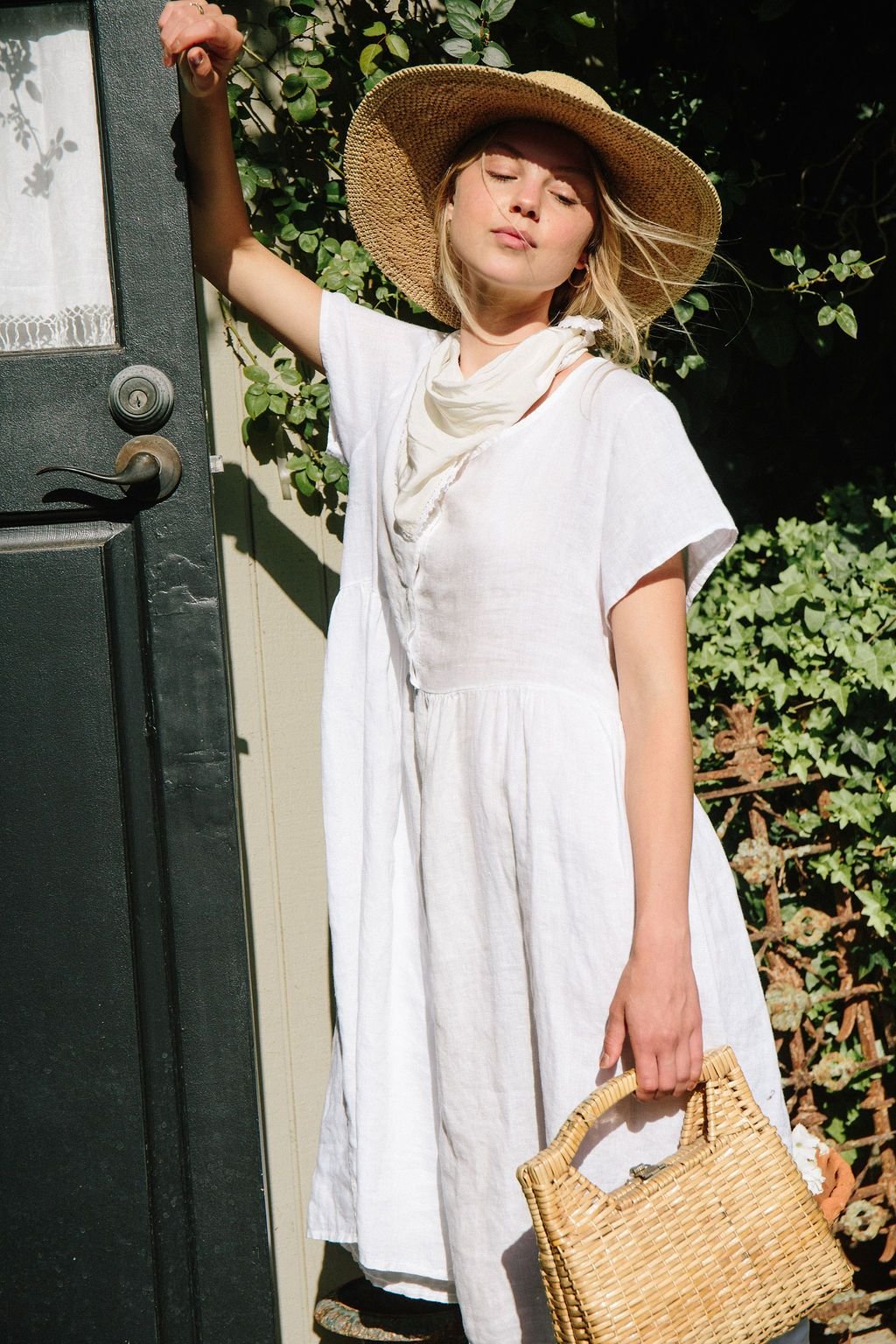 Charlotte Linen Dress (White)