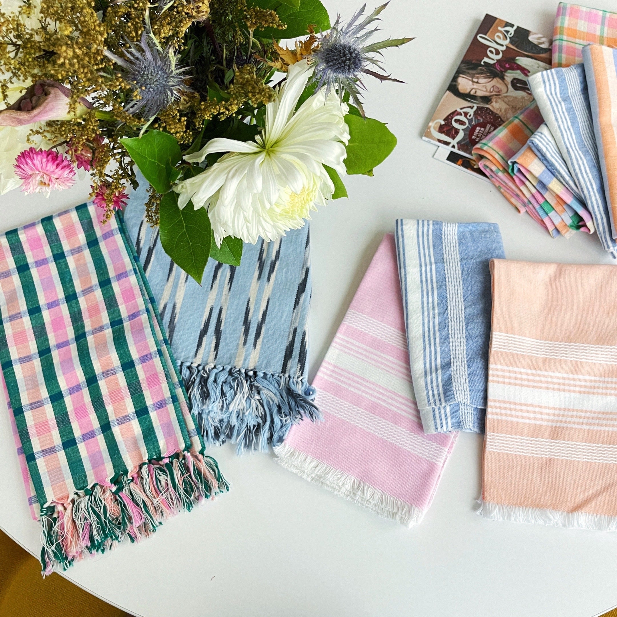 Kitchen Towel (Pink Chambray)