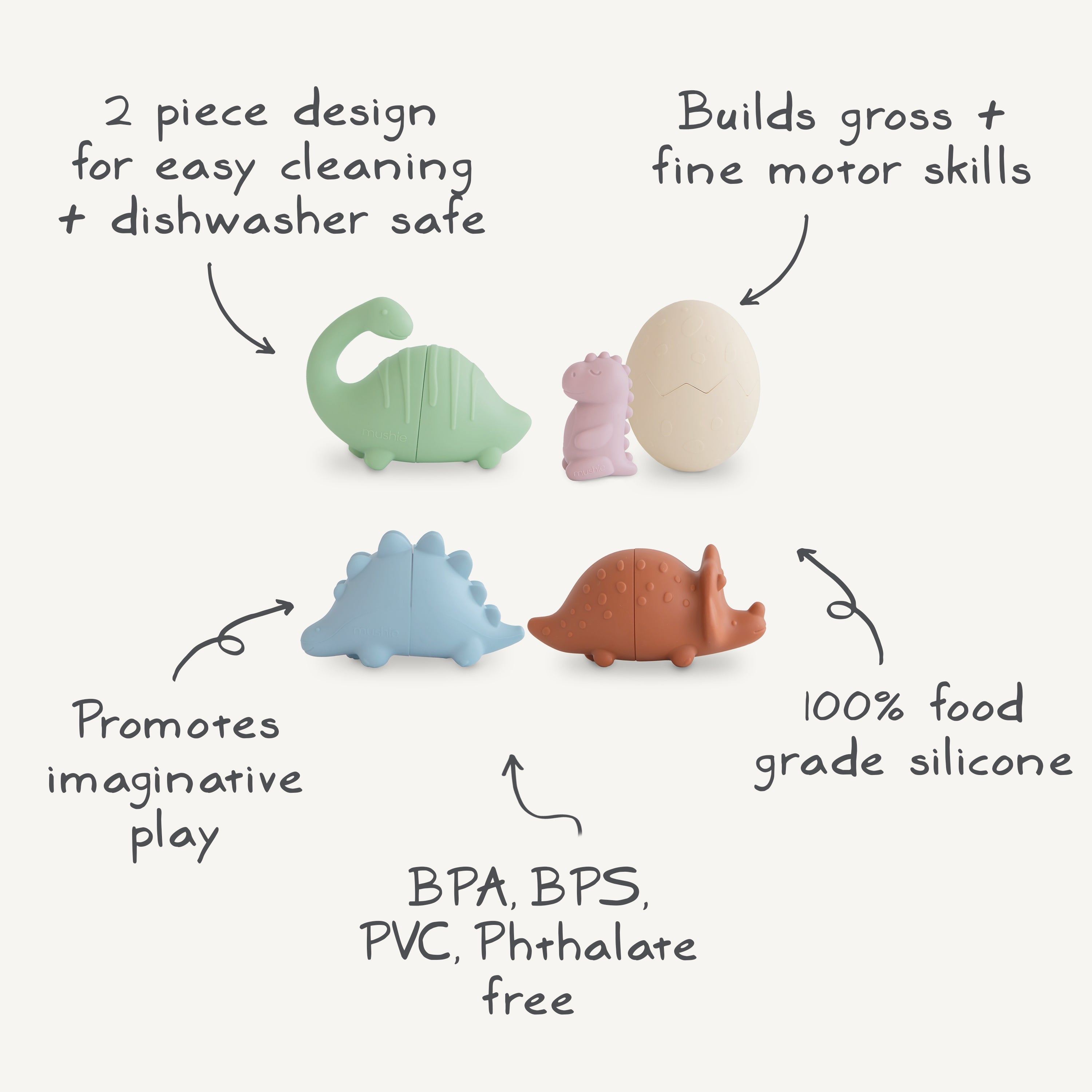 Mold Free Bath Play Set (Dino)