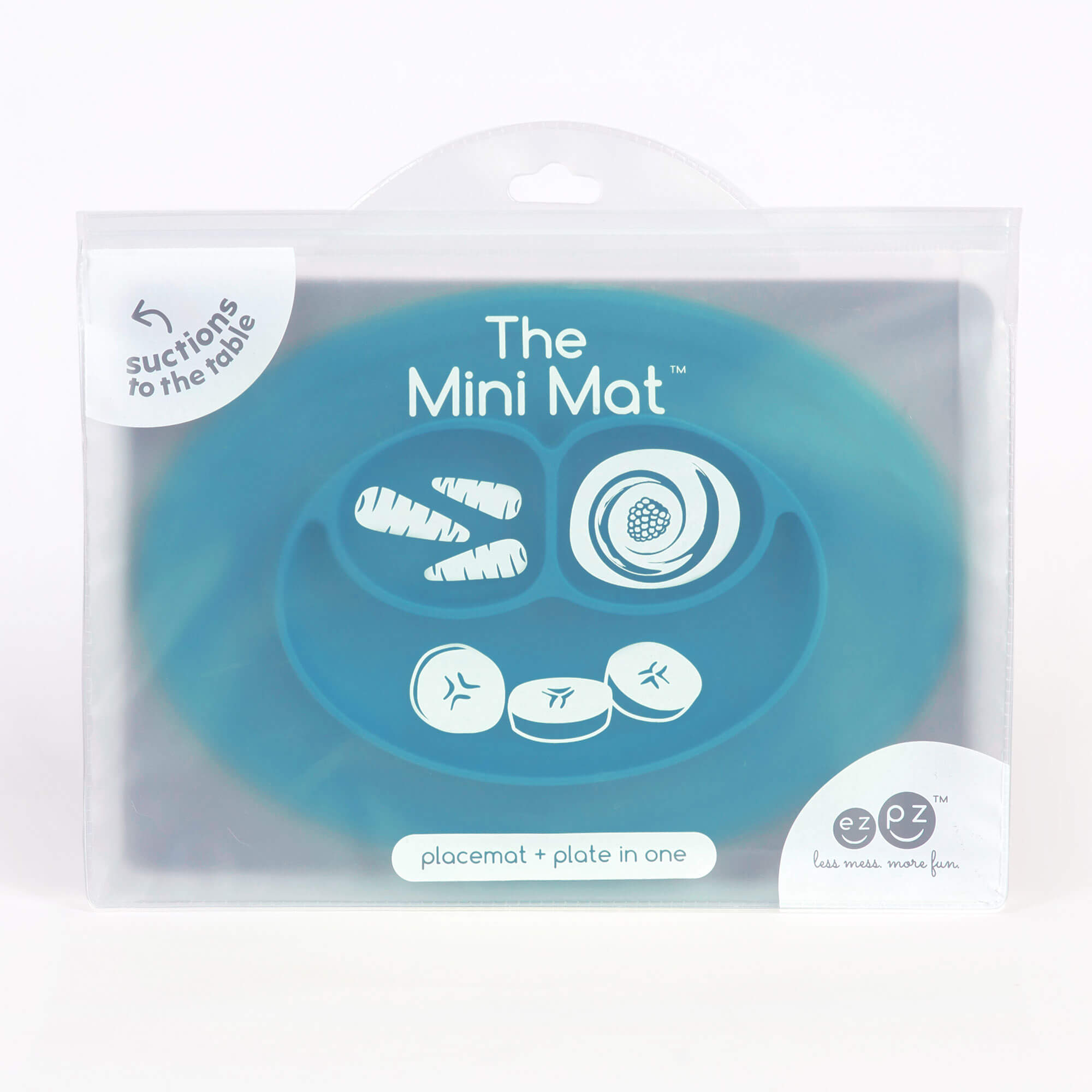 The Mini Mat in Blue by ezpz / Self-Suctioning Silicone Plate + Placemat #color_blue