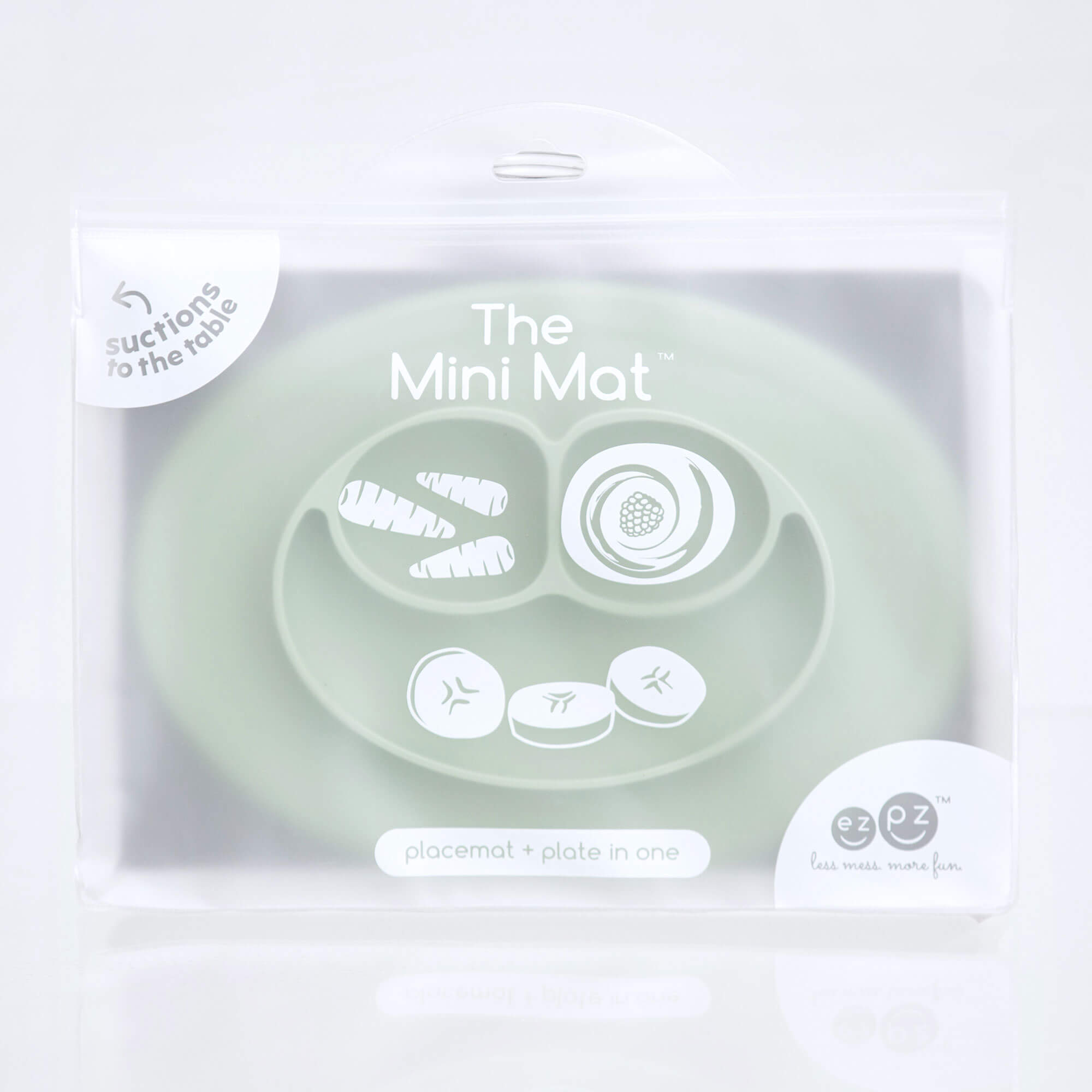 The Mini Mat in Sage by ezpz / Self-Suctioning Silicone Plate + Placemat #color_sage