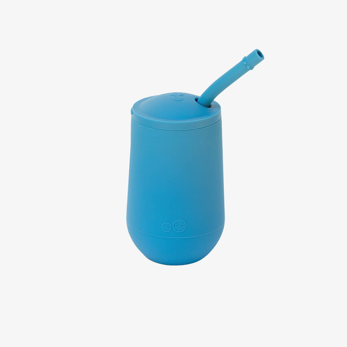Happy Cup and Straw in Blue / Silicone Cup with Lid and Straw for Toddlers by ezpz #color_blue