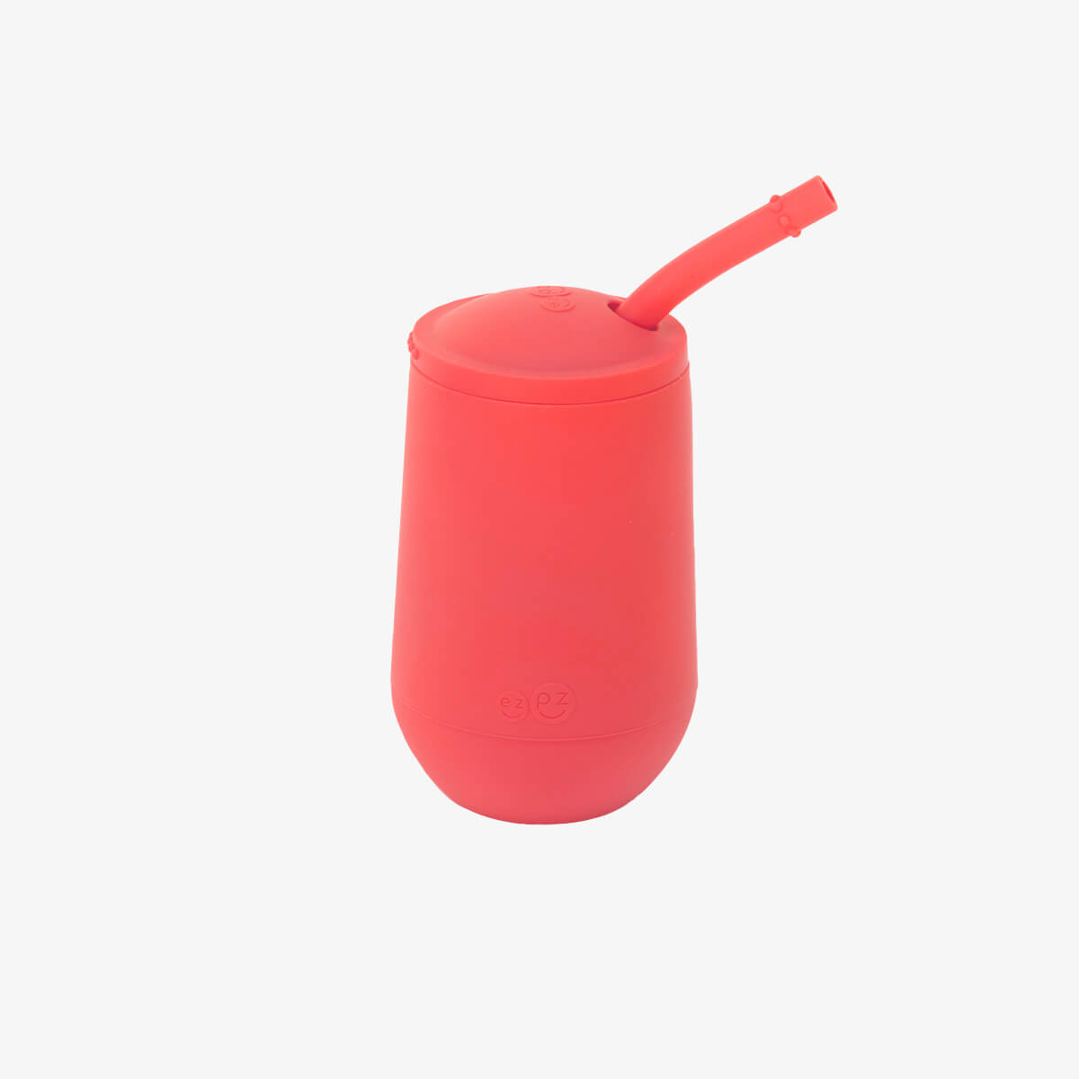 Happy Cup and Straw in Coral / Silicone Cup with Lid and Straw for Toddlers by ezpz  #color_coral