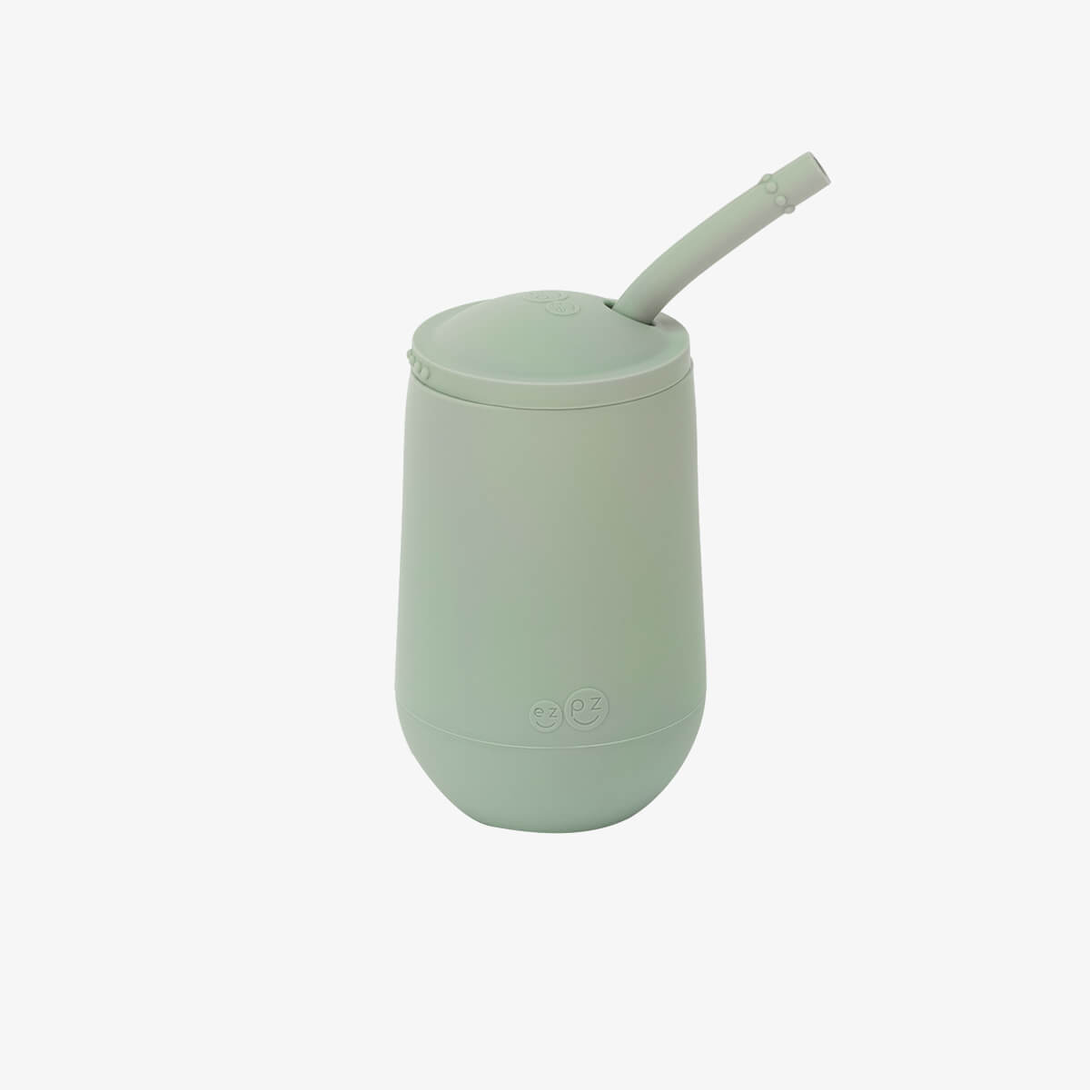 Happy Cup and Straw in Sage / Silicone Cup with Lid and Straw for Toddlers by ezpz #color_sage