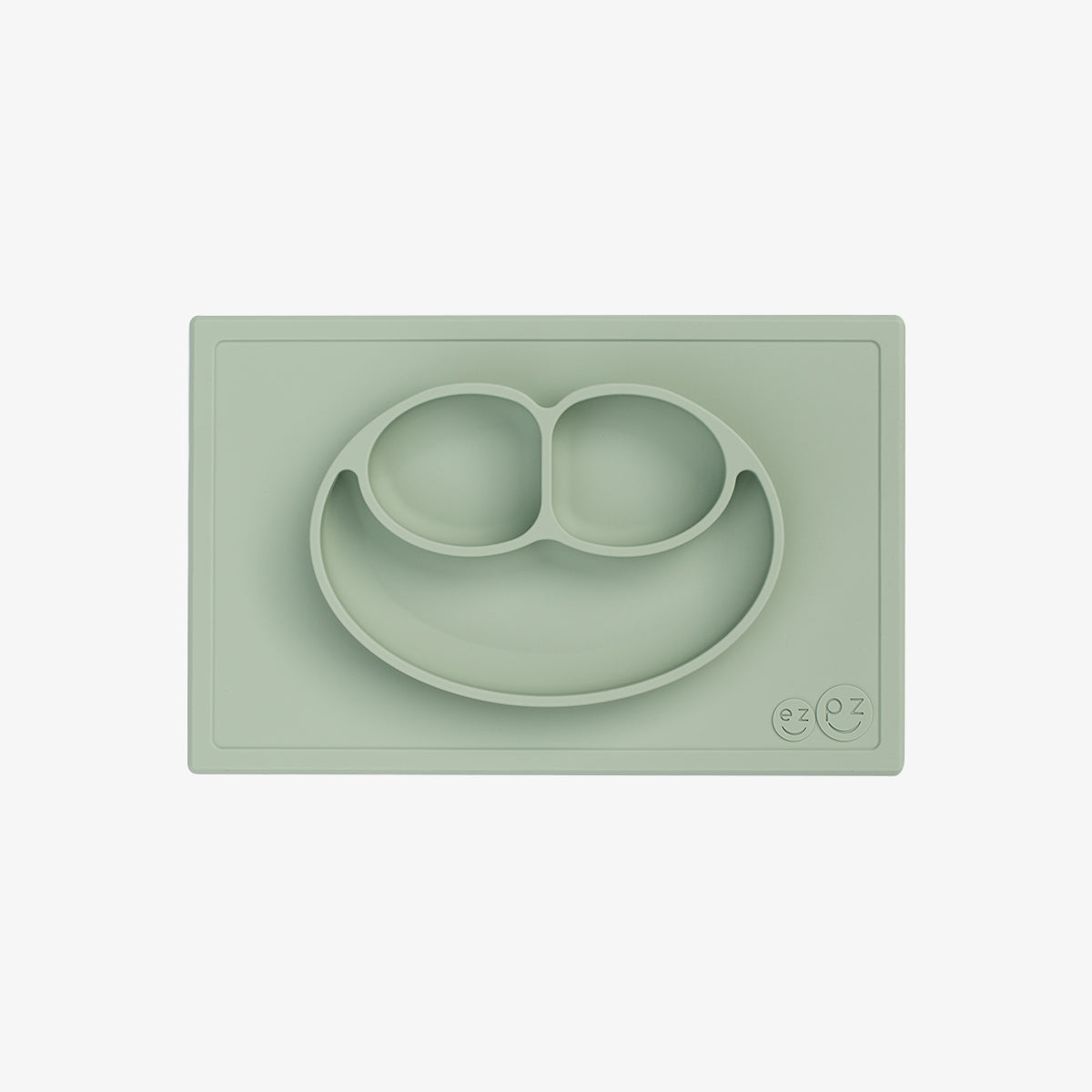 Happy Mat in Sage by ezpz / The Original All-In-One Silicone Plates & Placemats that Stick to the Table #color_sage