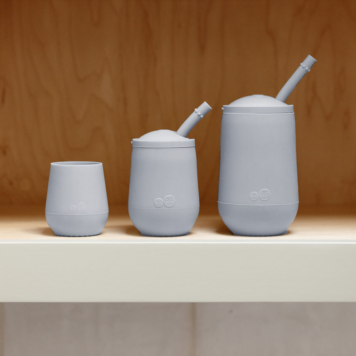 ezpz Developmental Cup Set in Pewter #color_pewter