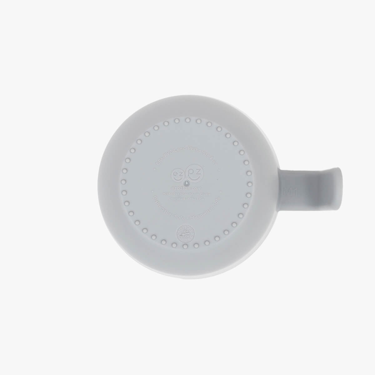 Snack Bowl in Pewter / ezpz Basics Line / Bowl with Handle and Lid for Kids #color_pewter