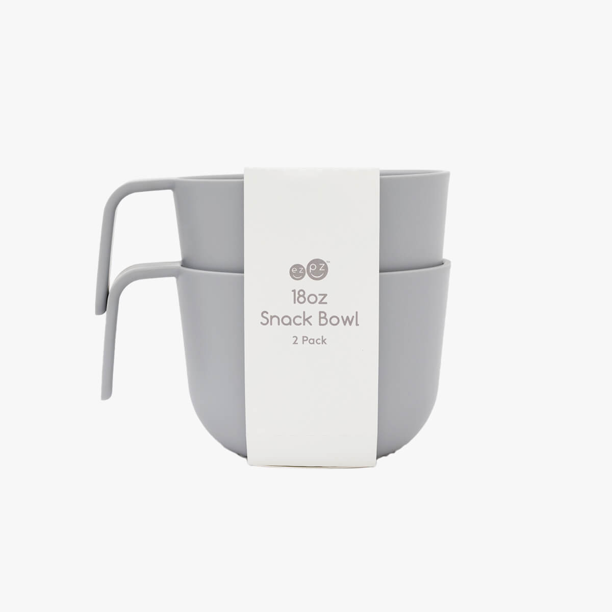 Snack Bowl in Pewter / ezpz Basics Line / Bowl with Handle and Lid for Kids #color_pewter