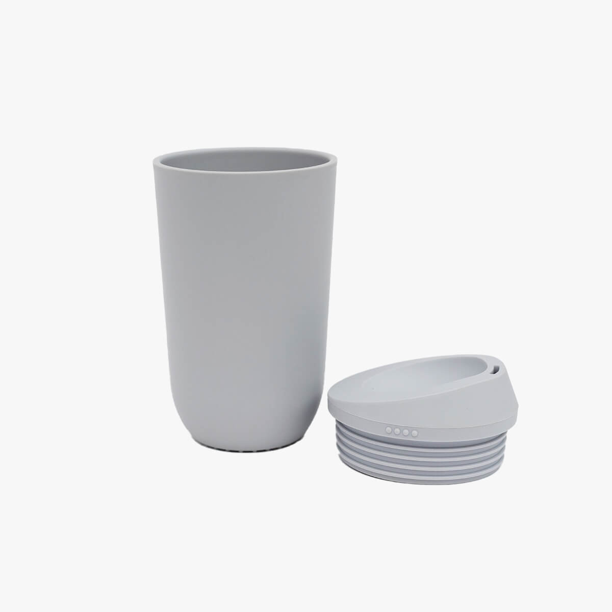 ezpz Cup and Silicone Lid in Pewter / Basics Line for Big Kids #color_pewter