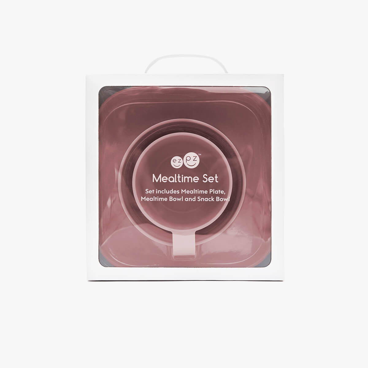 Mealtime Set in Blush / ezpz Basics for Big Kids / Plates and Bowls #color_blush