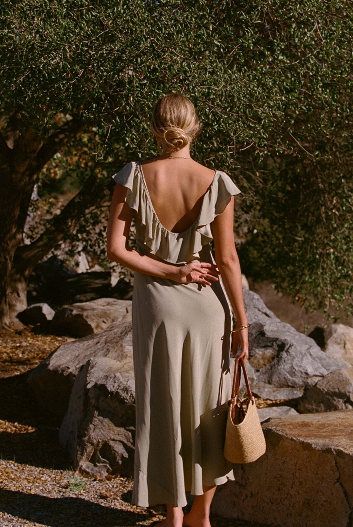 Florence Dress (Sage Silk)