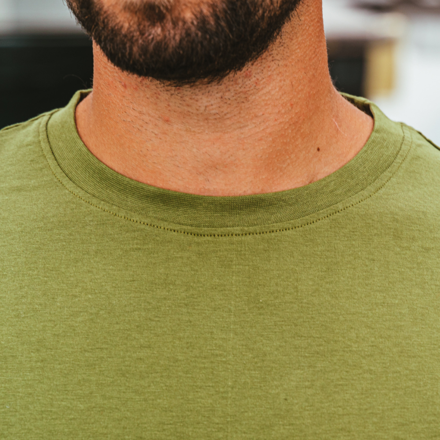Men's Organic Crew Neck (Olive Green)