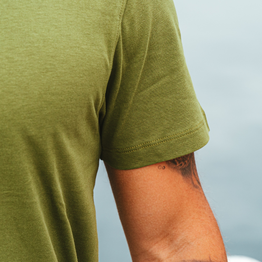 Men's Organic Crew Neck (Olive Green)