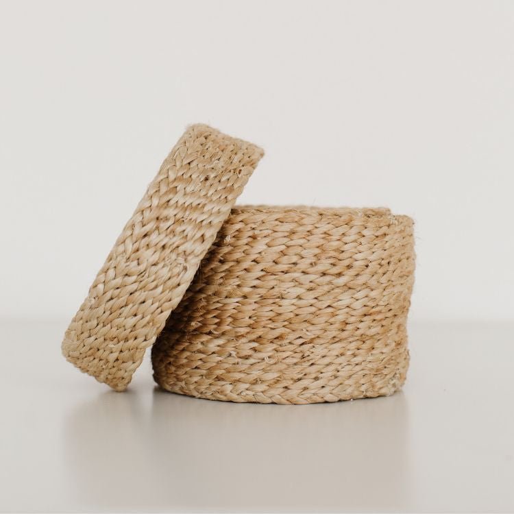 Handwoven Jute Round Coasters (Set of 8)