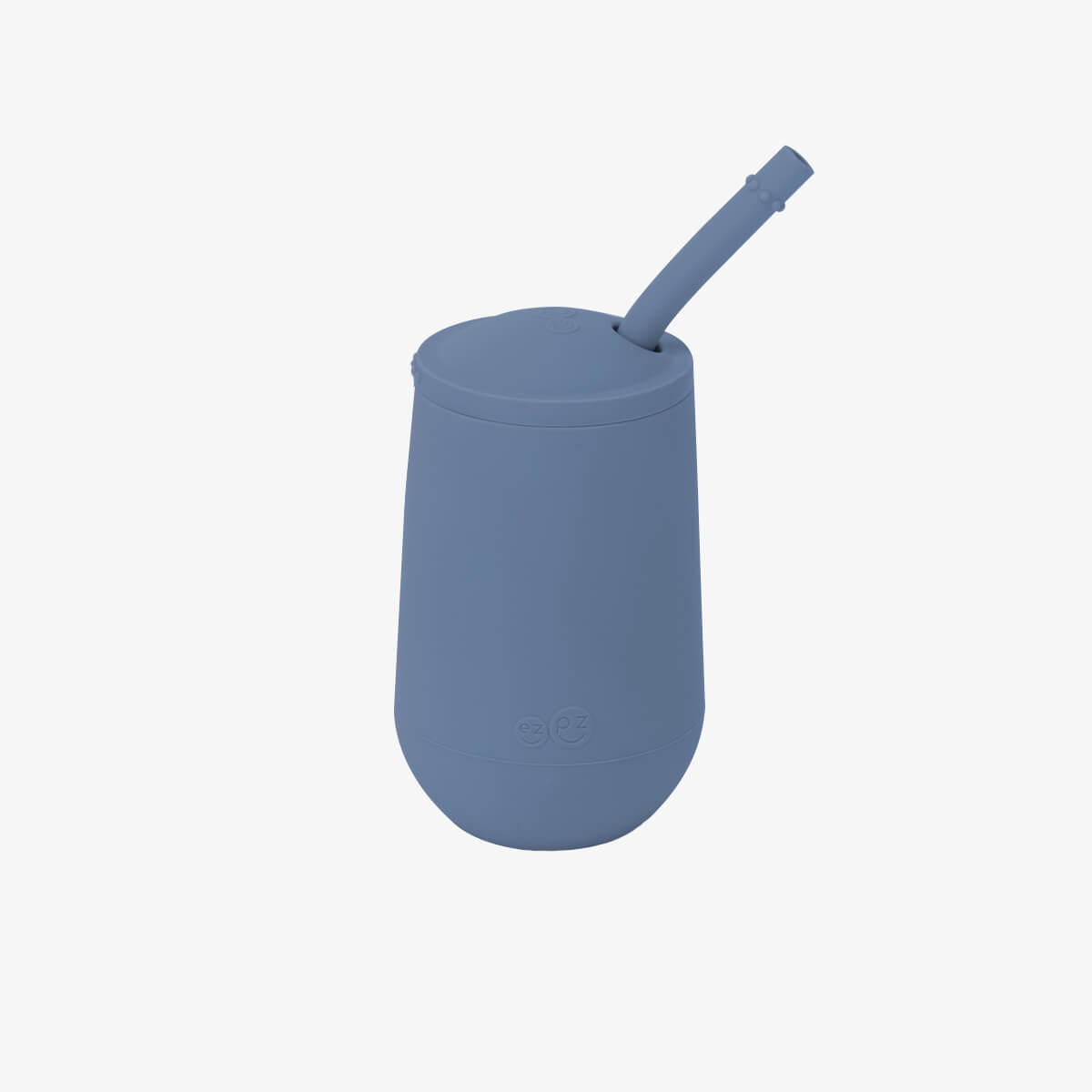 Happy Cup and Straw in Indigo/ Silicone Cup with Lid and Straw for Toddlers by ezpz #color_indigo