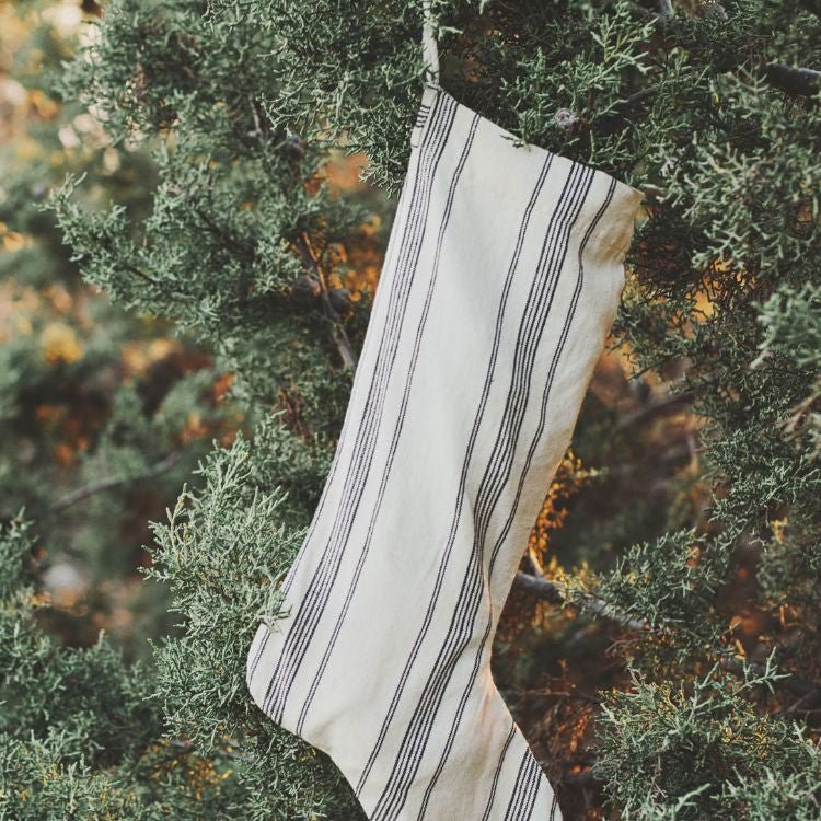 Holiday Stocking (Natural Cotton Ticking Stripe)