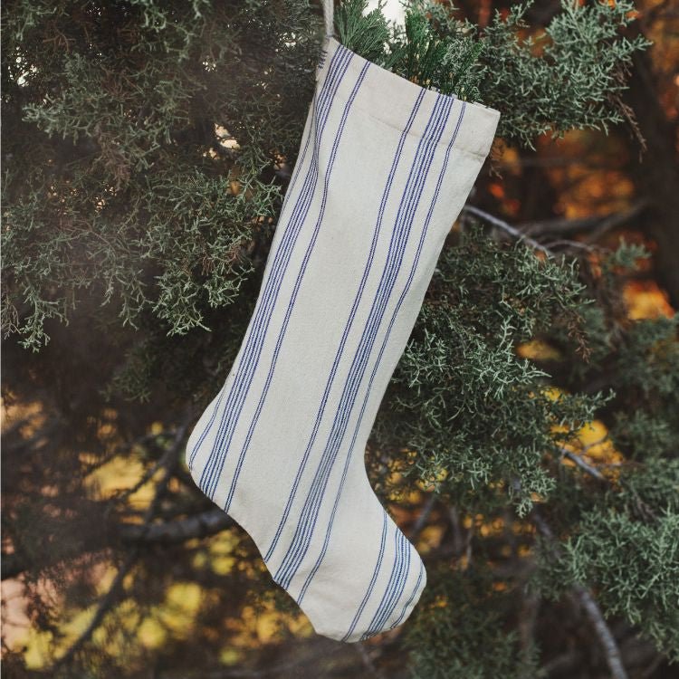 Holiday Stocking (Natural Cotton Ticking Stripe)