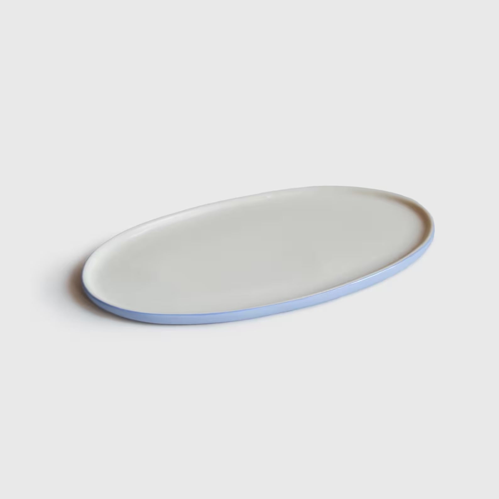 Porcelain Oval Serving Platter (Forget-me-not/Chocolate)