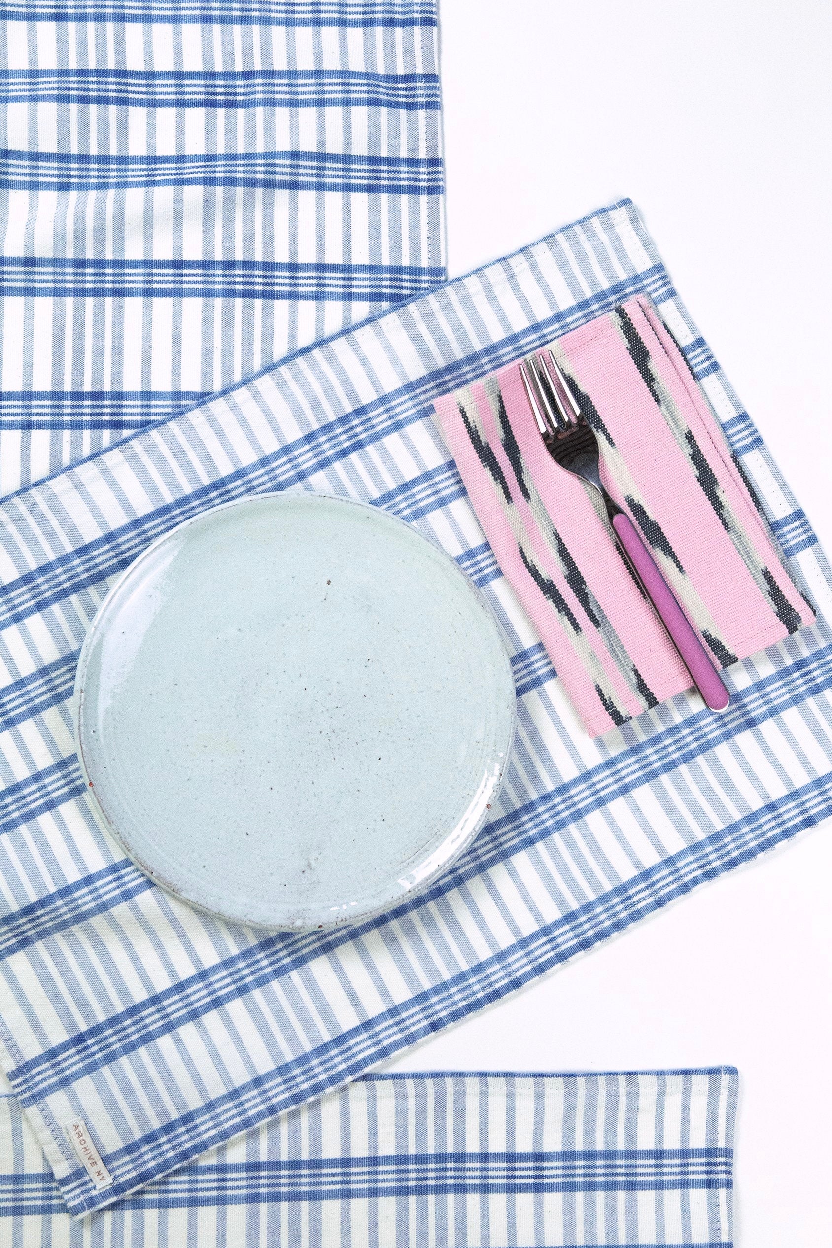 Coco Plaid Natural Indigo Placemat