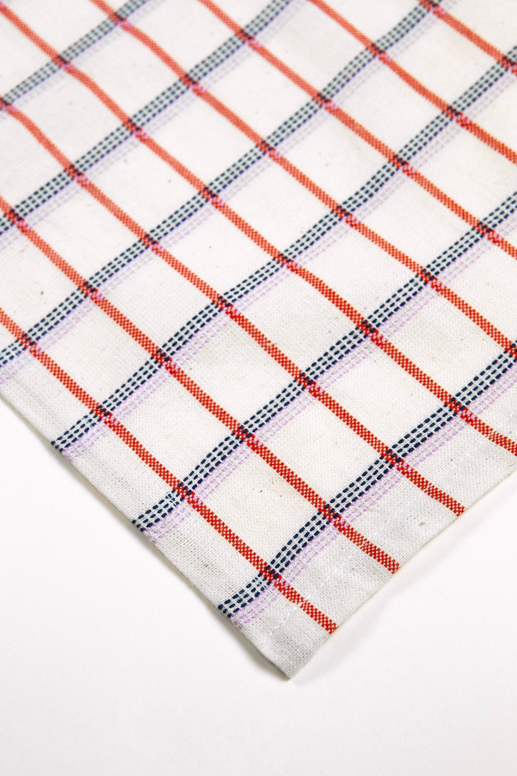 San Lucas Plaid Table Runner (White & Orange)