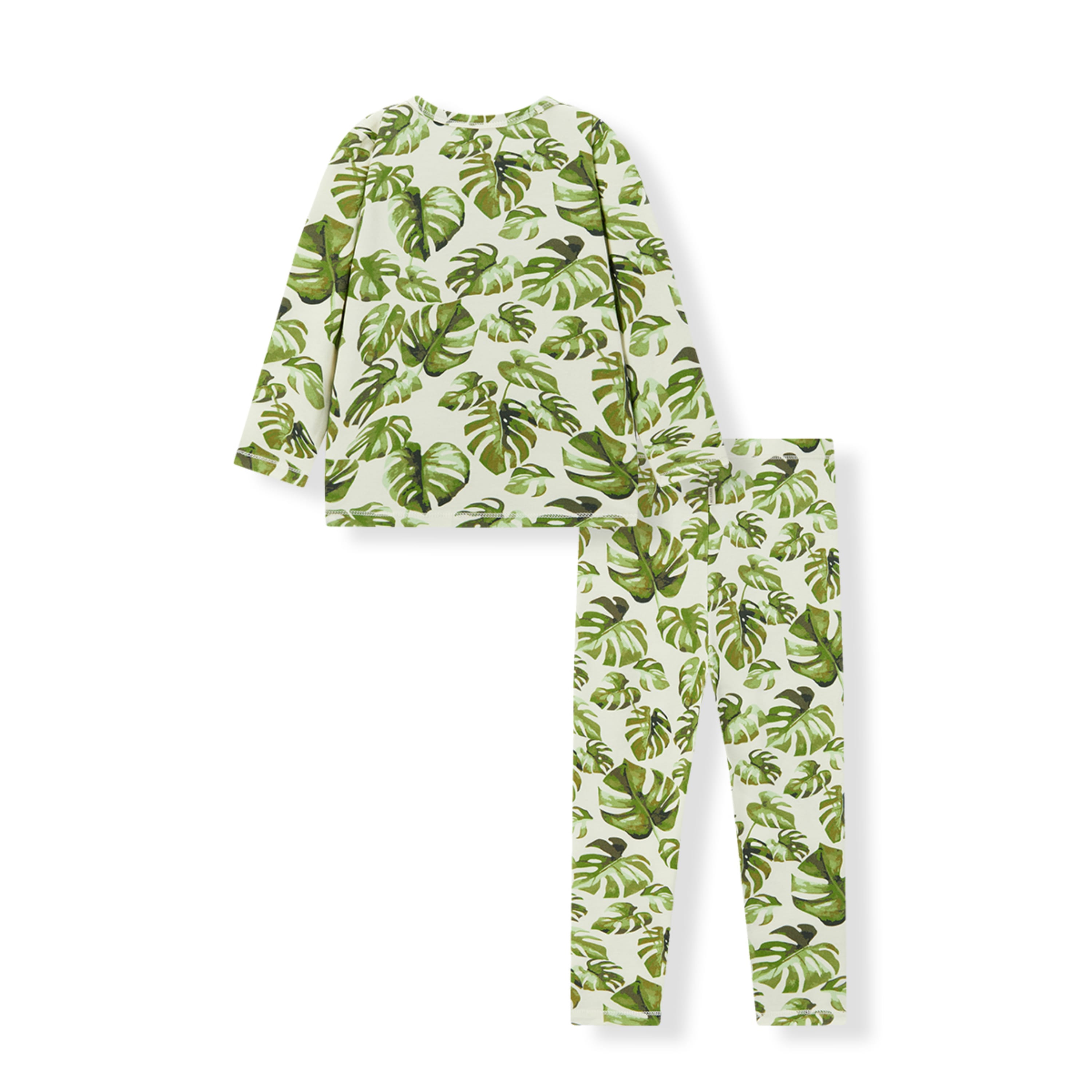 Island Leaf Cotton Stretch Long Sleeve Two Piece Pajama Set