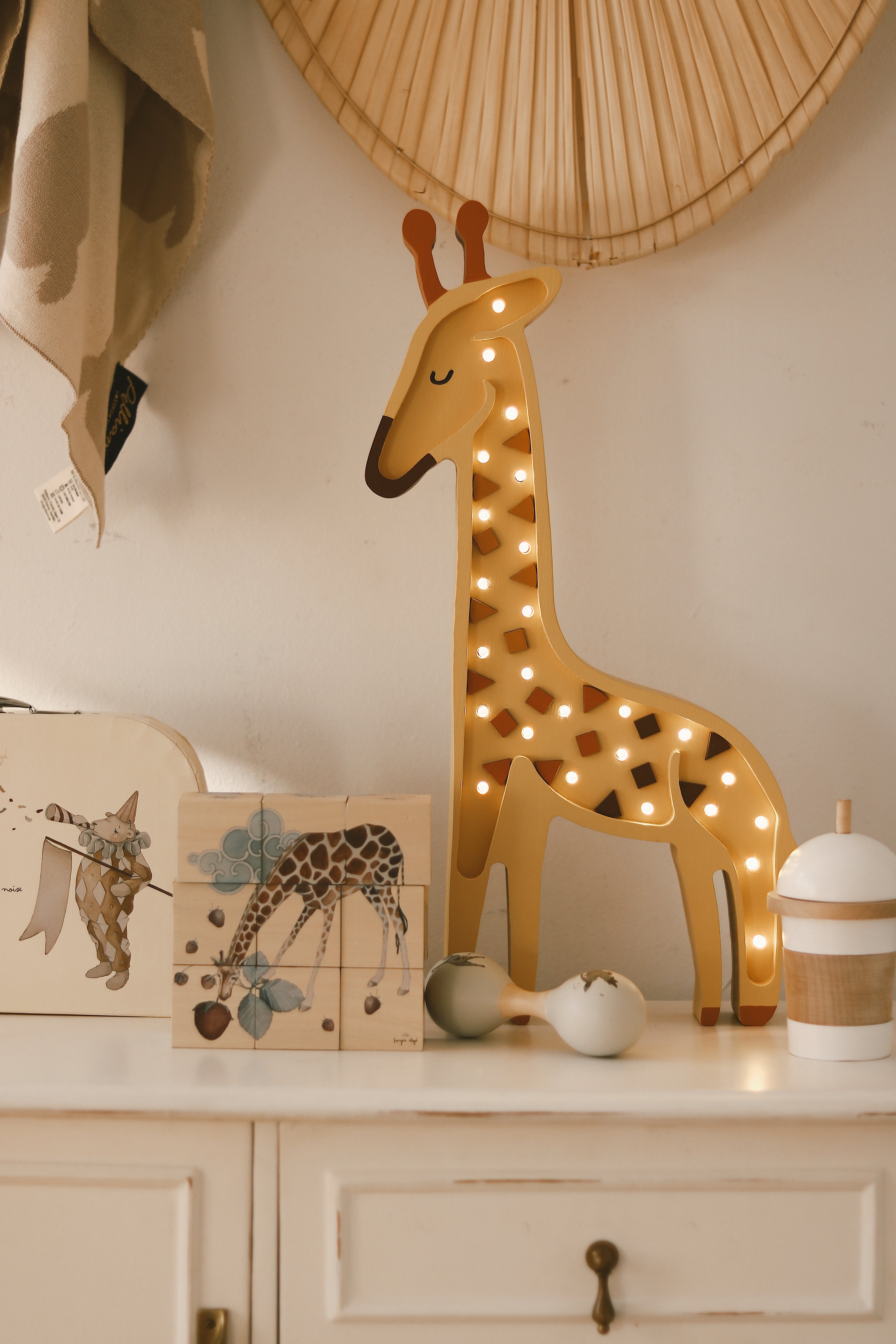 Little Lights African Yellow Giraffe Lamp – charming handmade nursery lamp, remote-controlled and dimmable