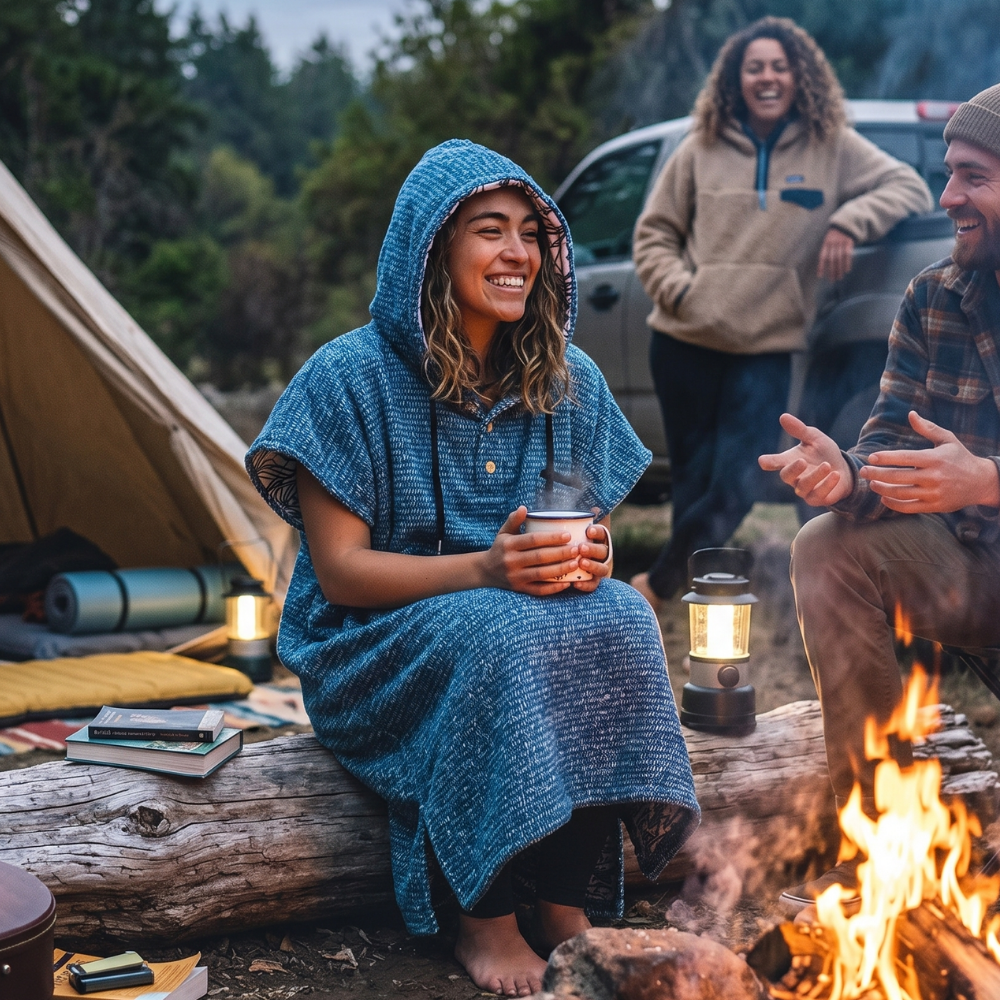 Blanket Hoodie (Indigo Surf Poncho)