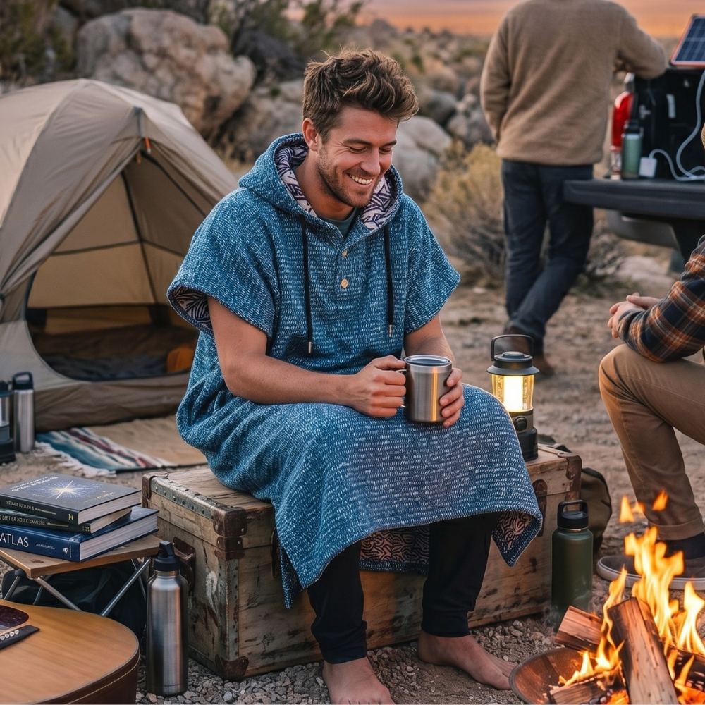 Blanket Hoodie (Indigo Surf Poncho)