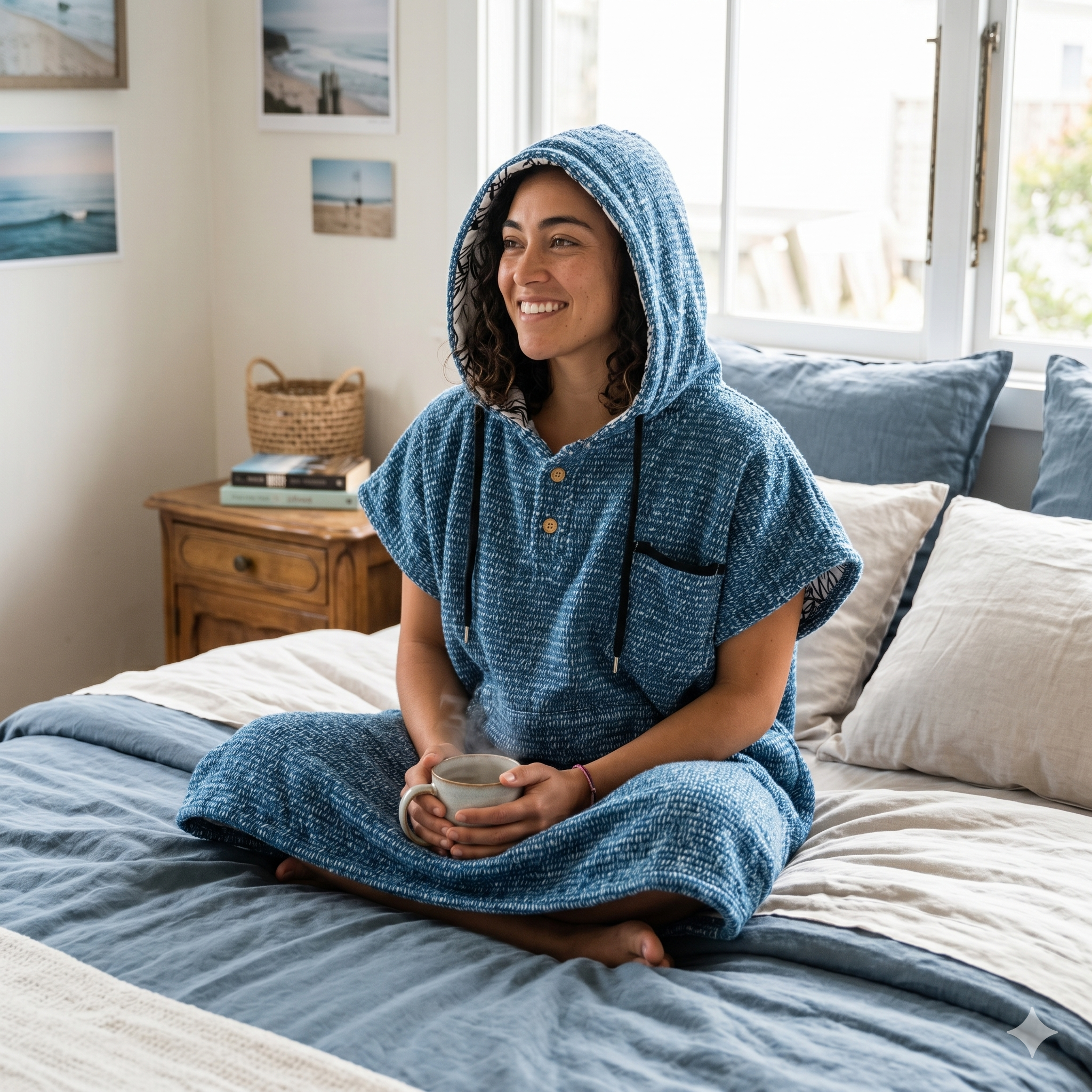 Blanket Hoodie (Indigo Surf Poncho)
