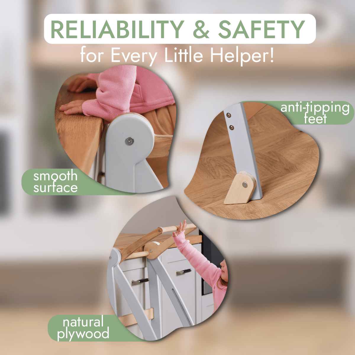 Learning Tower: Foldable Step Stool for Toddlers - Gray - Goodevas