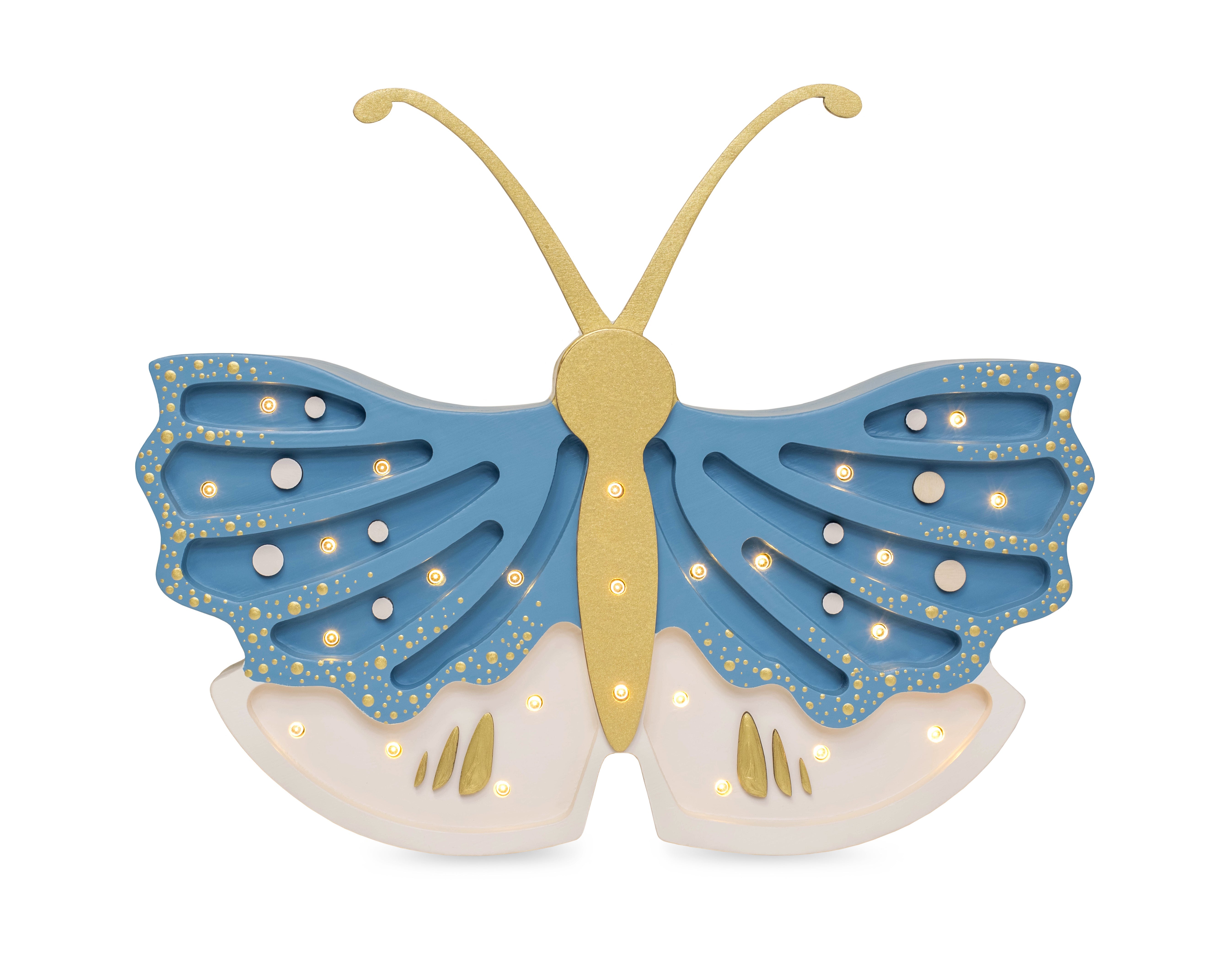 Golden Orchid Butterfly Lamp – handmade wooden night light by Little Lights