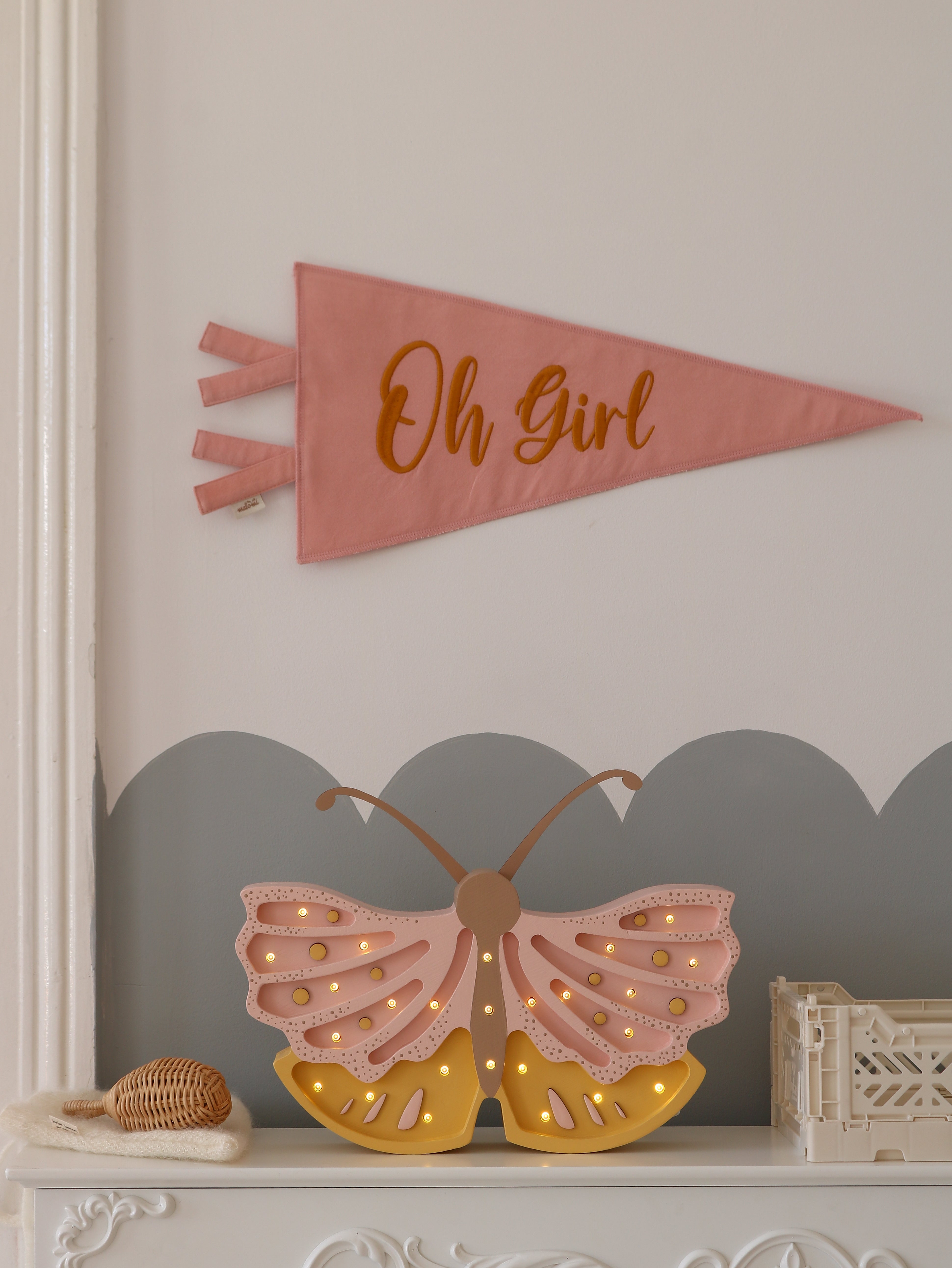 Honey Rose Butterfly Lamp – handmade baby gift.