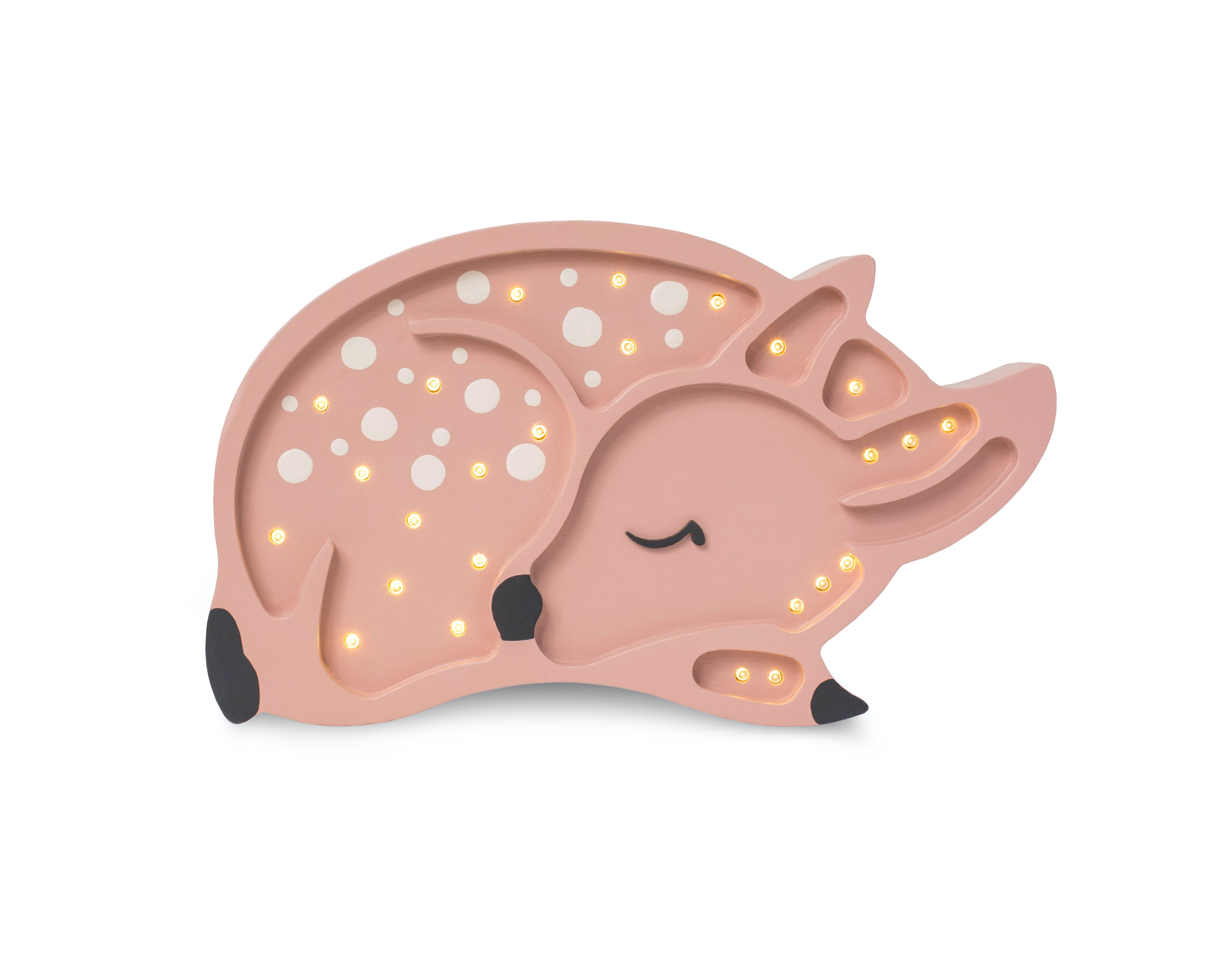 Little Lights Deer Lamp in Forest Brown – handmade wooden nursery lamp