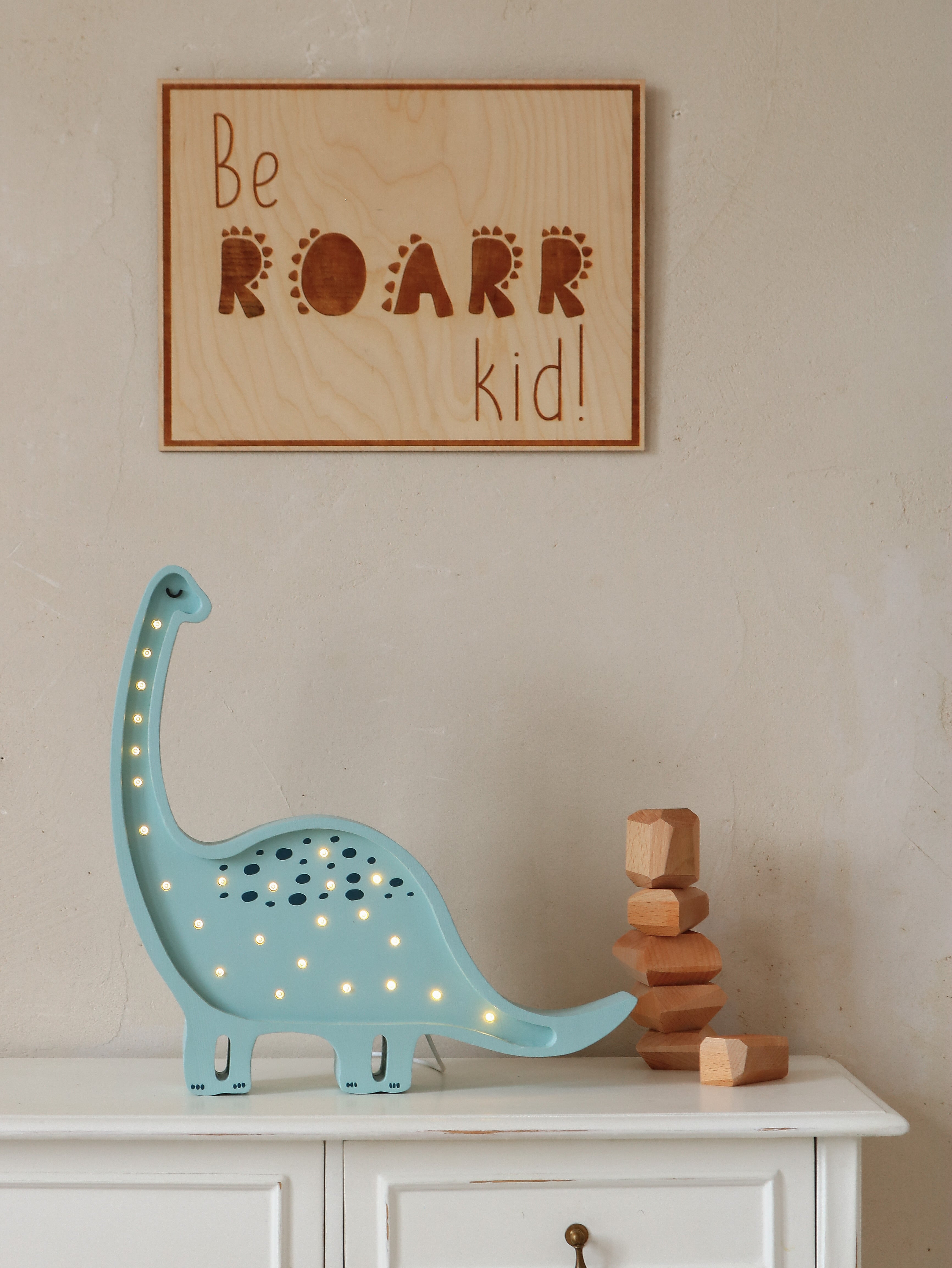 Eco-friendly Prehistoric Blue Dino Lamp – charming baby shower gift