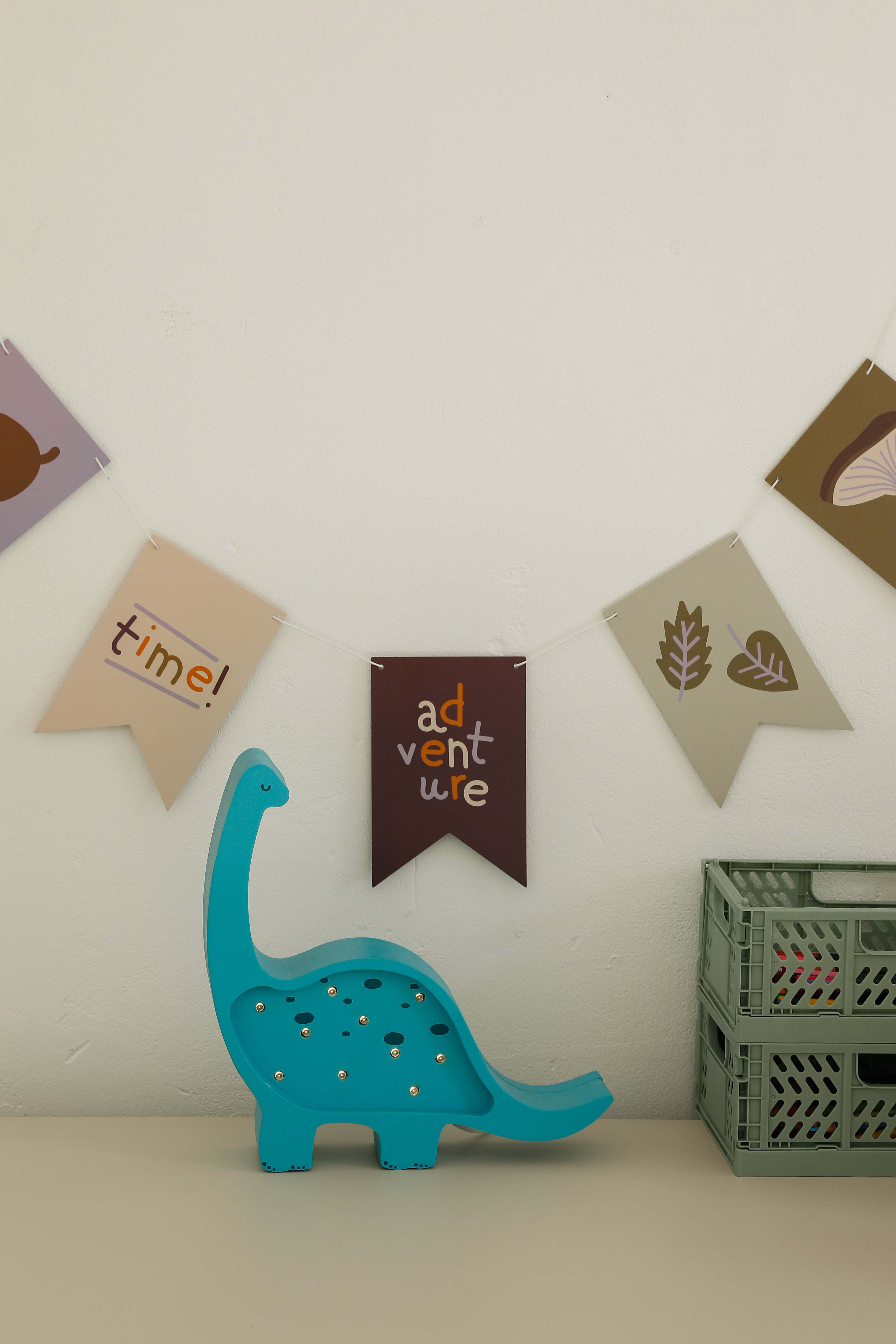 Bright cyan dinosaur lamp with dimmer and remote control