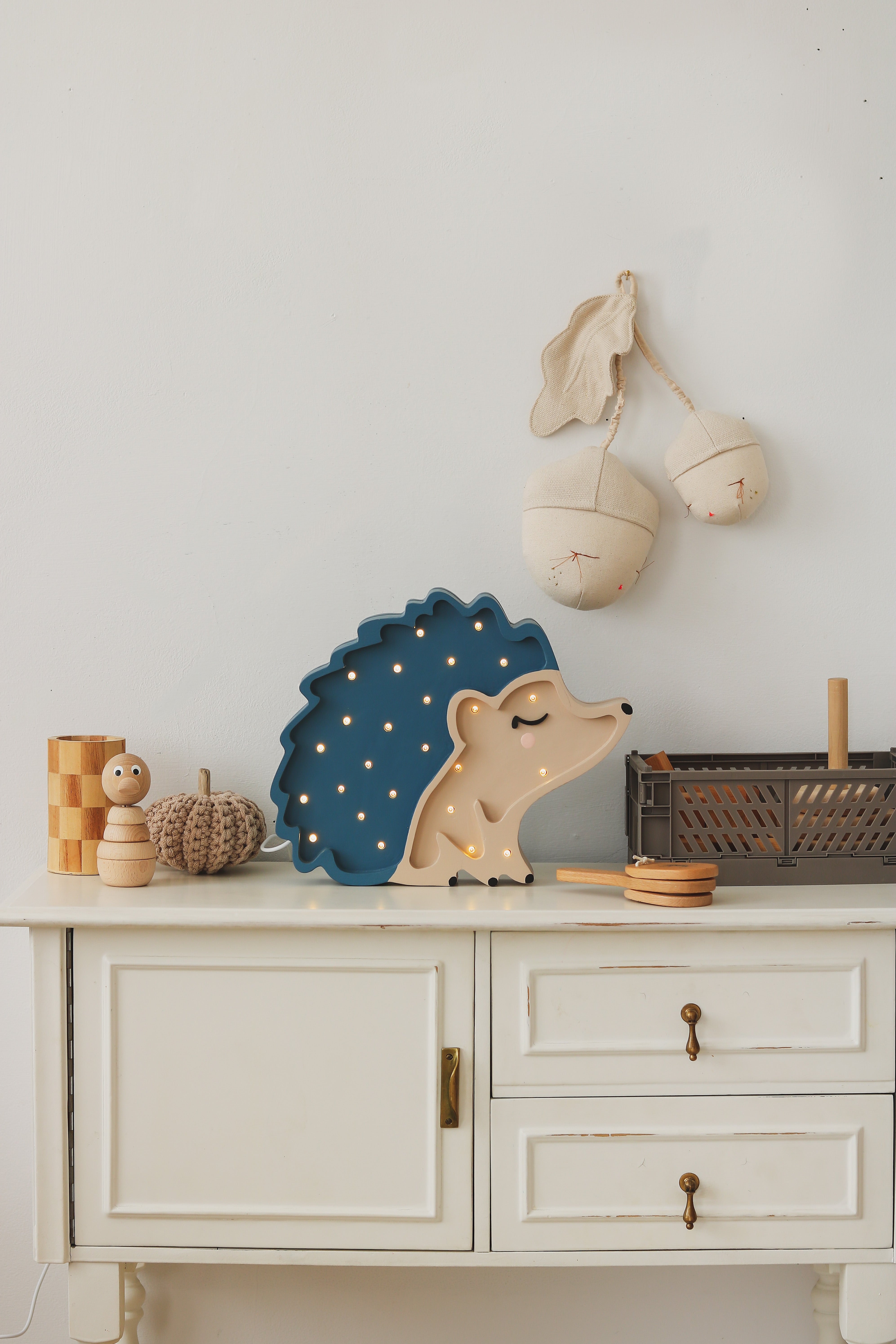 Hedgehog Lamp – handcrafted wooden night light and thoughtful baby gift