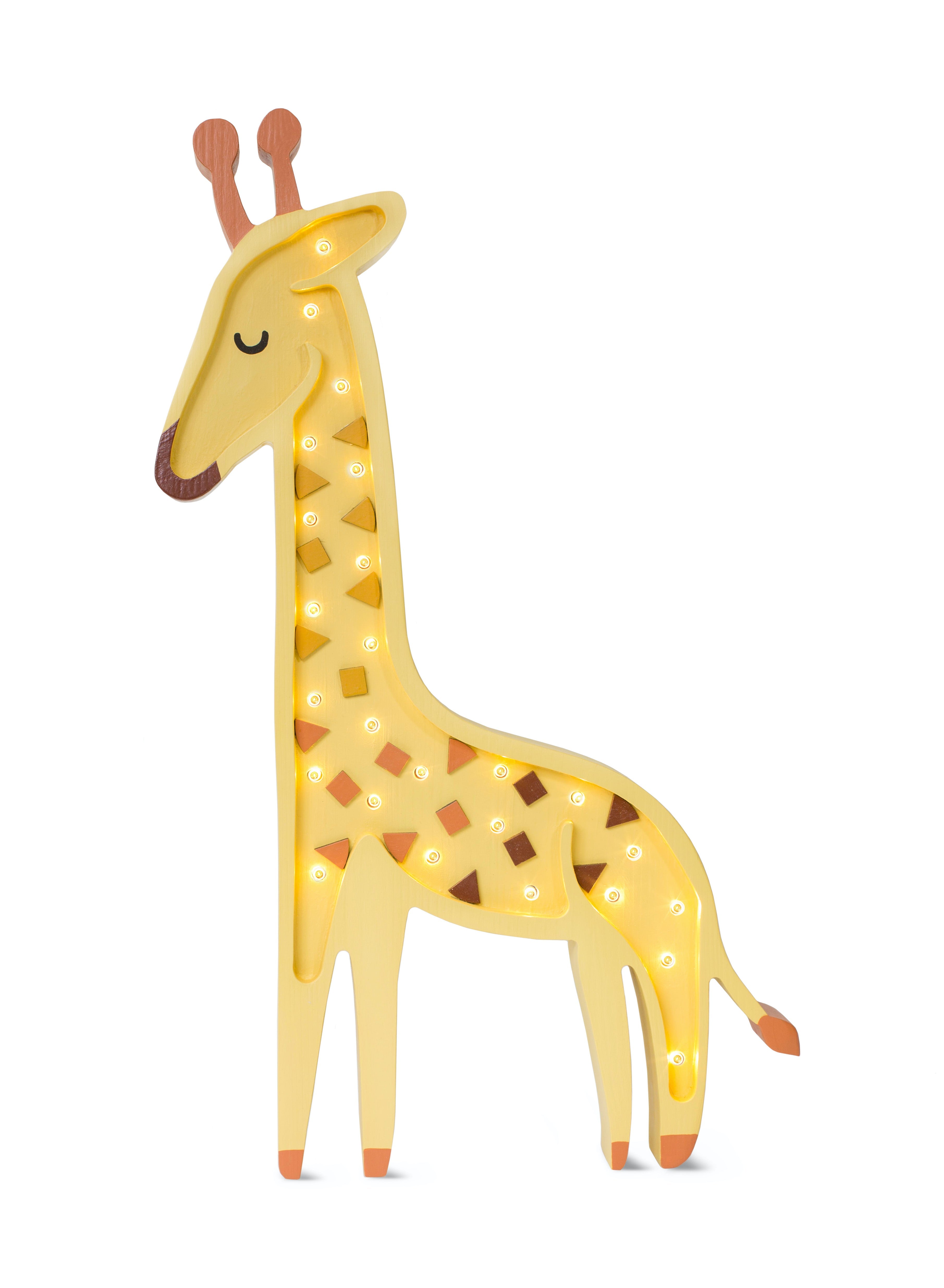 Little Lights Giraffe Lamp in African Yellow – handmade wooden nursery lamp, dimmable and eco-friendly