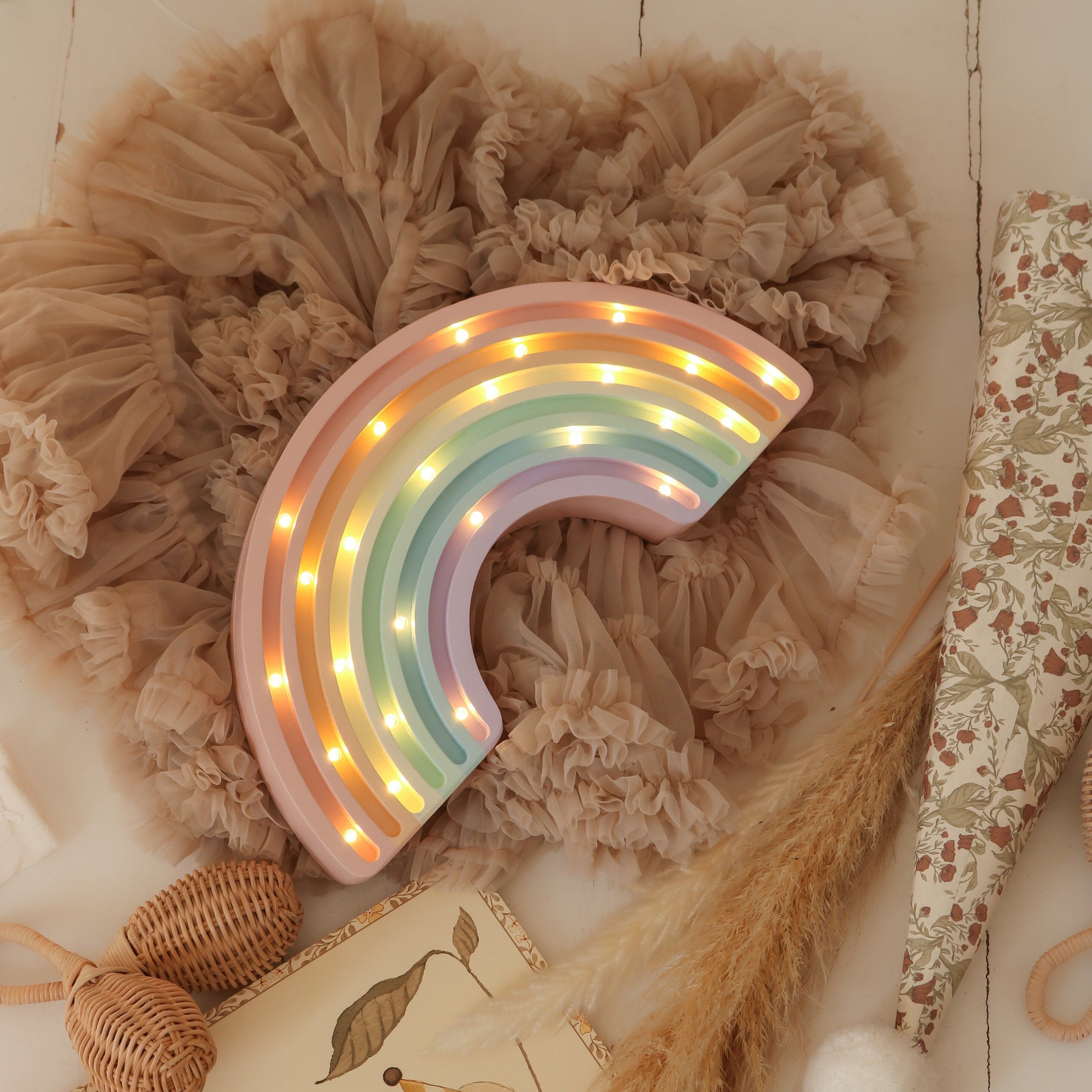 Pastel Rainbow Lamp by Little Lights – dimmable LED night light for kids