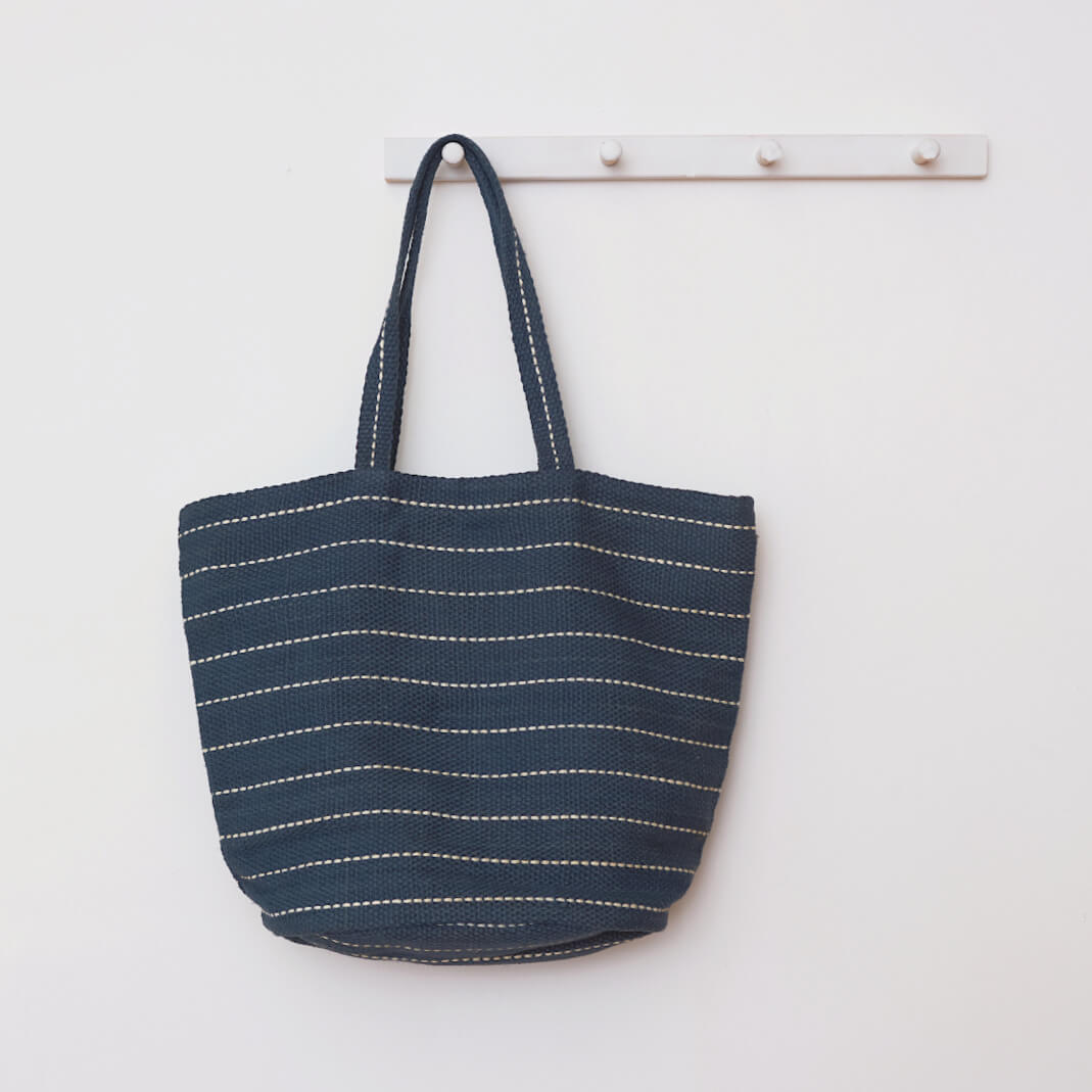 Marin Striped Tote Indigo