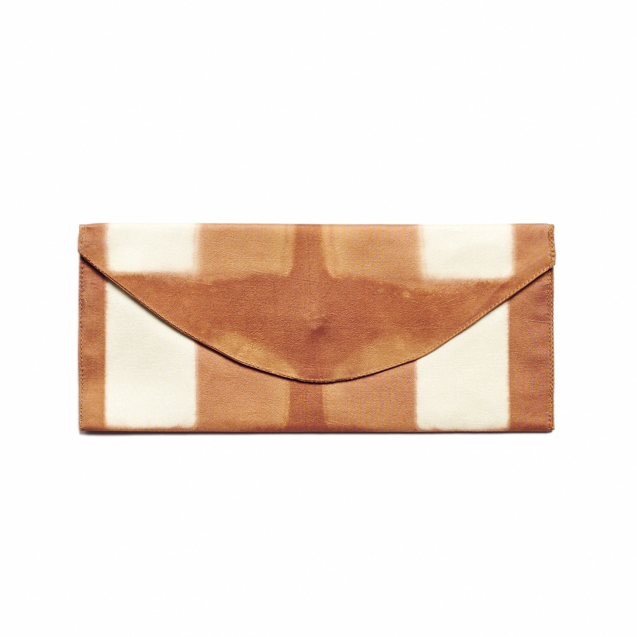 Melo Mulberry Silk Shibori Hand Crafted Zero Waste Pouch (Gold)