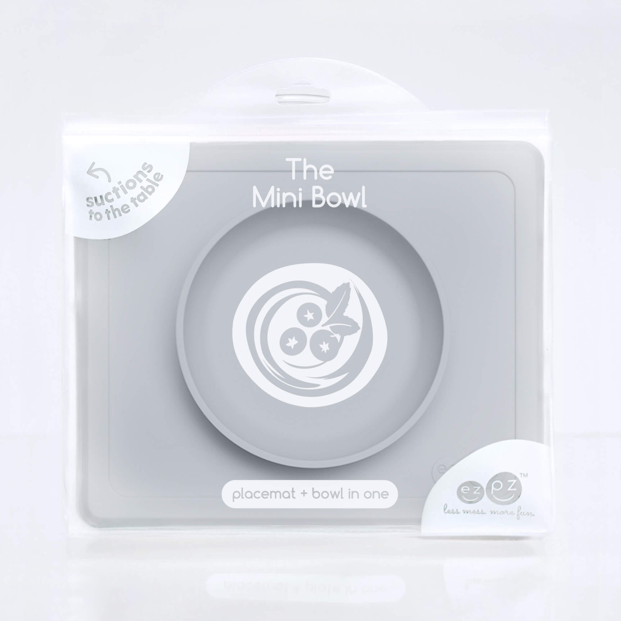 Mini Bowl in Pewter by ezpz / The Original All-In-One Silicone Plates & Placemats that Stick to the Table #color_pewter