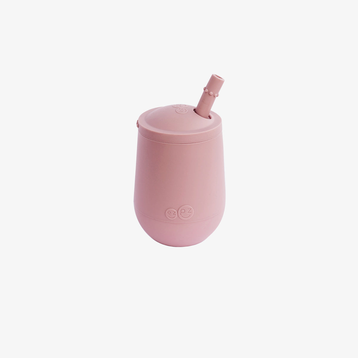 The Mini Cup + Straw in Blush by ezpz / Silicone Drinking Cup and Straw Training System for Toddlers #color_blush