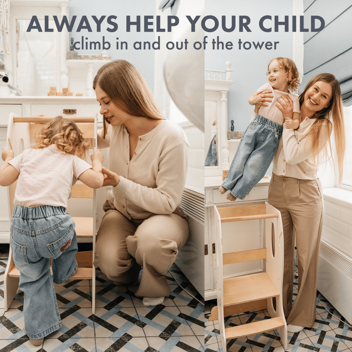 Stable Montessori Learning Tower (Ivory)