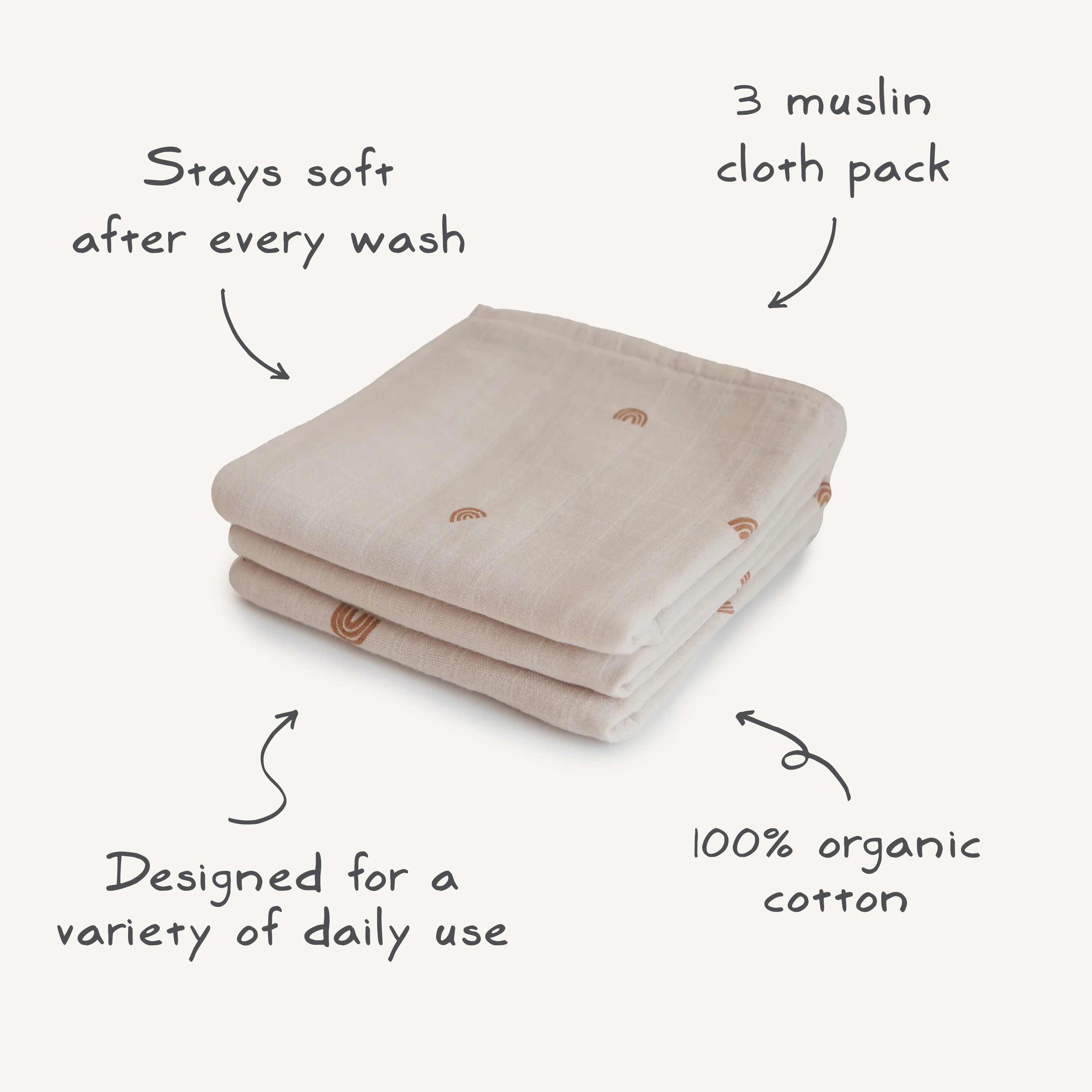 Muslin Cloths 3-Pack