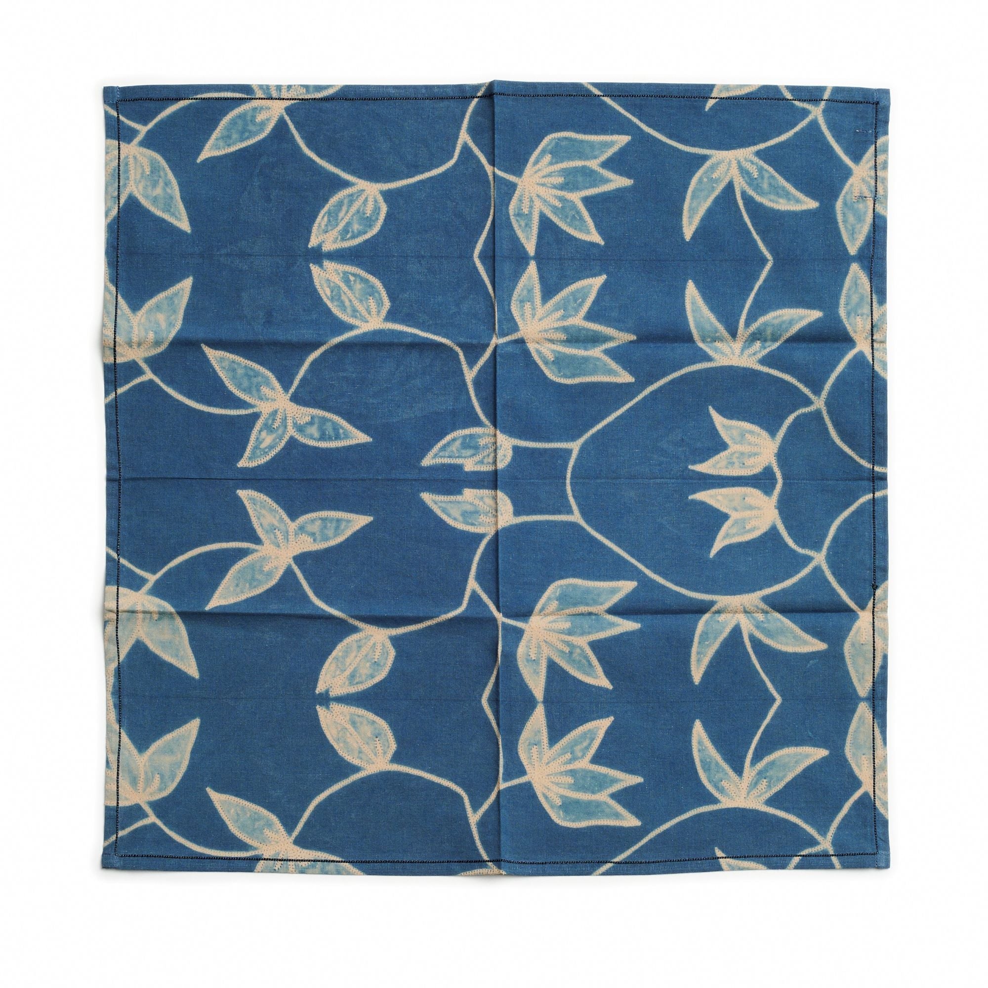 Folio Handcrafted Shibori Cotton Table Napkins Set (Indigo)