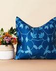 Folio Handcrafted Shibori Mulberry Silk Pillow (Indigo)