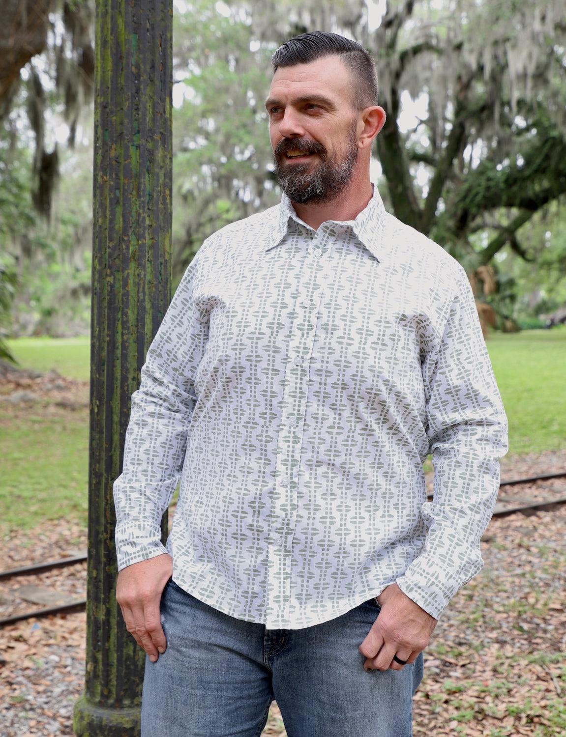 Pistachio Organic Cotton Men's Button Down Shirt