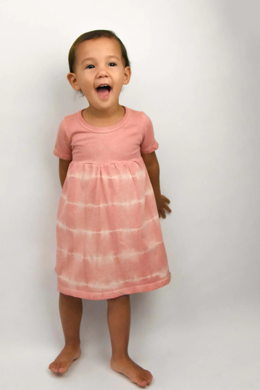 Shibori Dress (Avocado Pink)